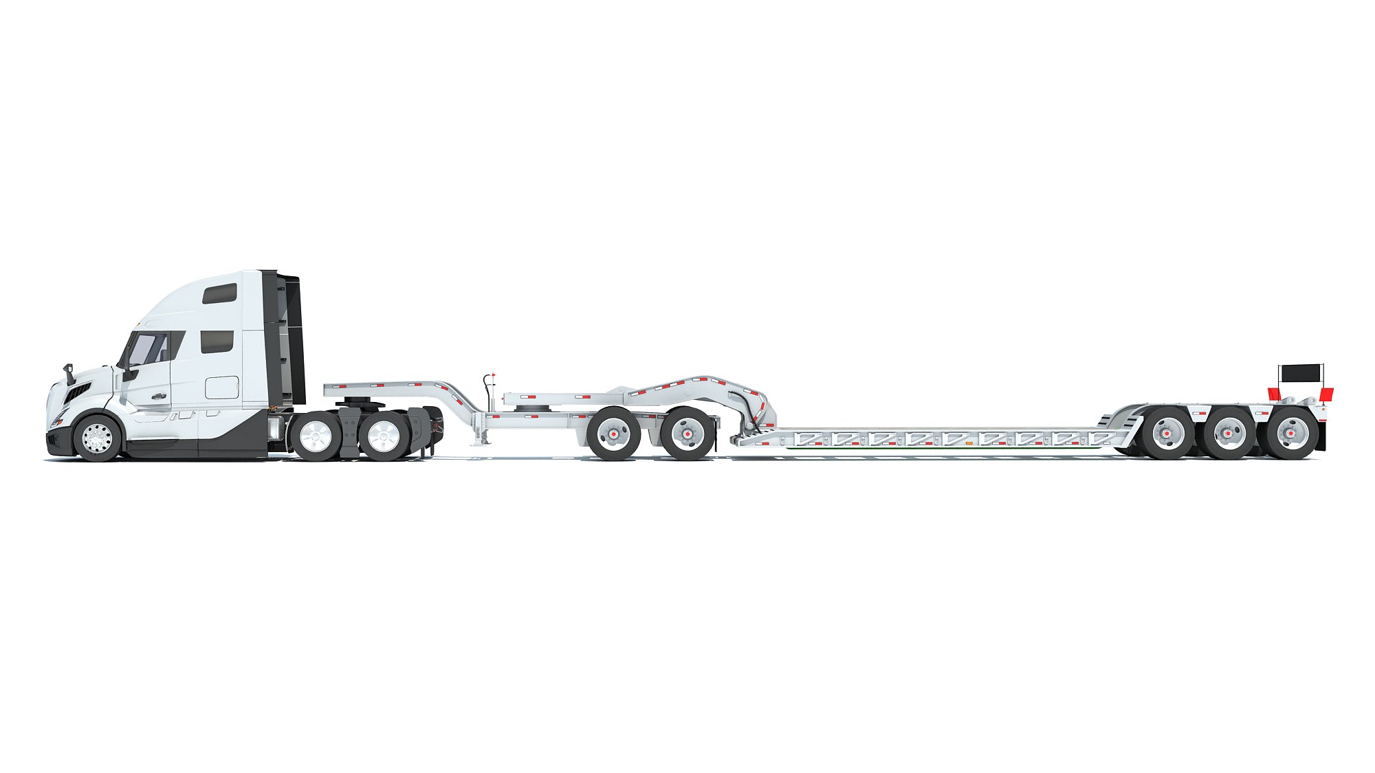 2024 Volvo Semi Truck with Lowboy Trailer