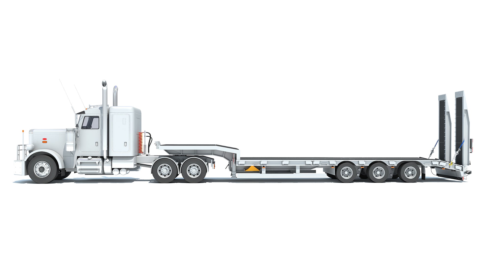 Semi-Truck with Platform Trailer