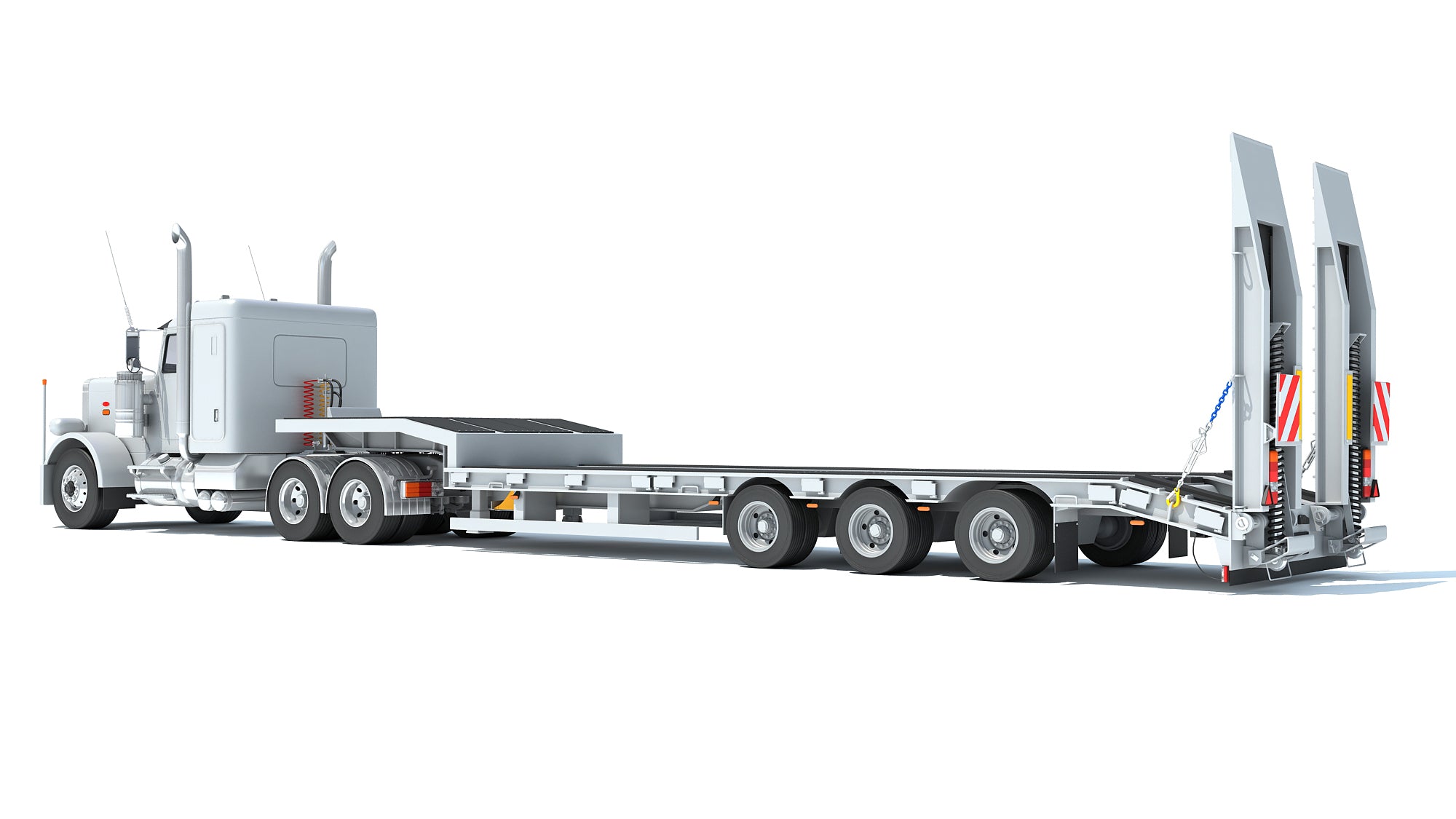 Semi-Truck with Platform Trailer