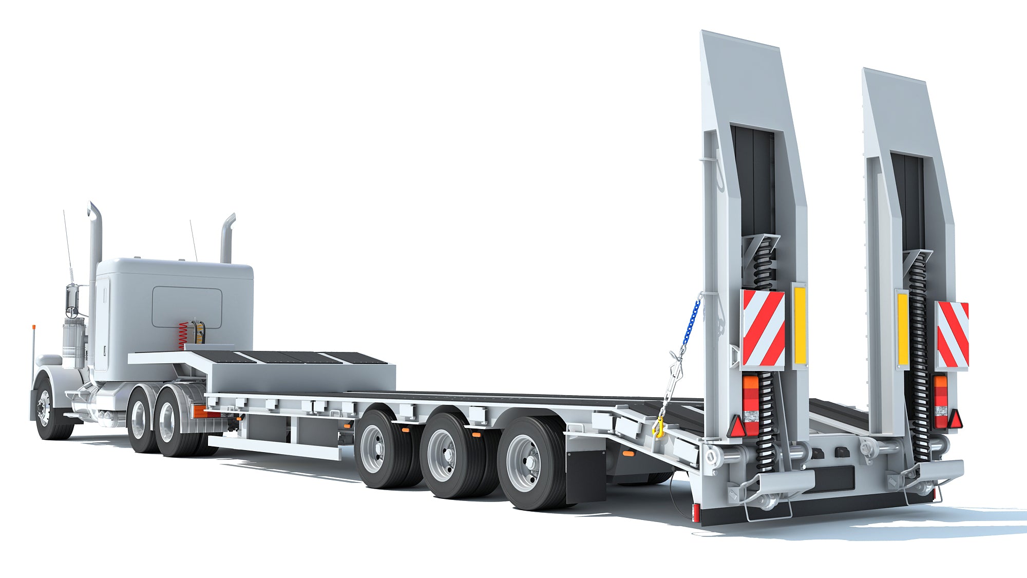 Semi-Truck with Platform Trailer