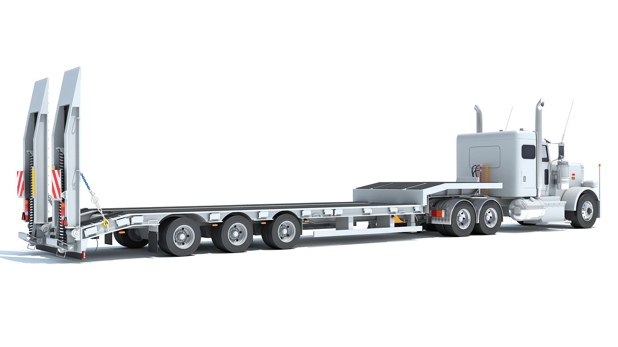 Semi-Truck with Platform Trailer