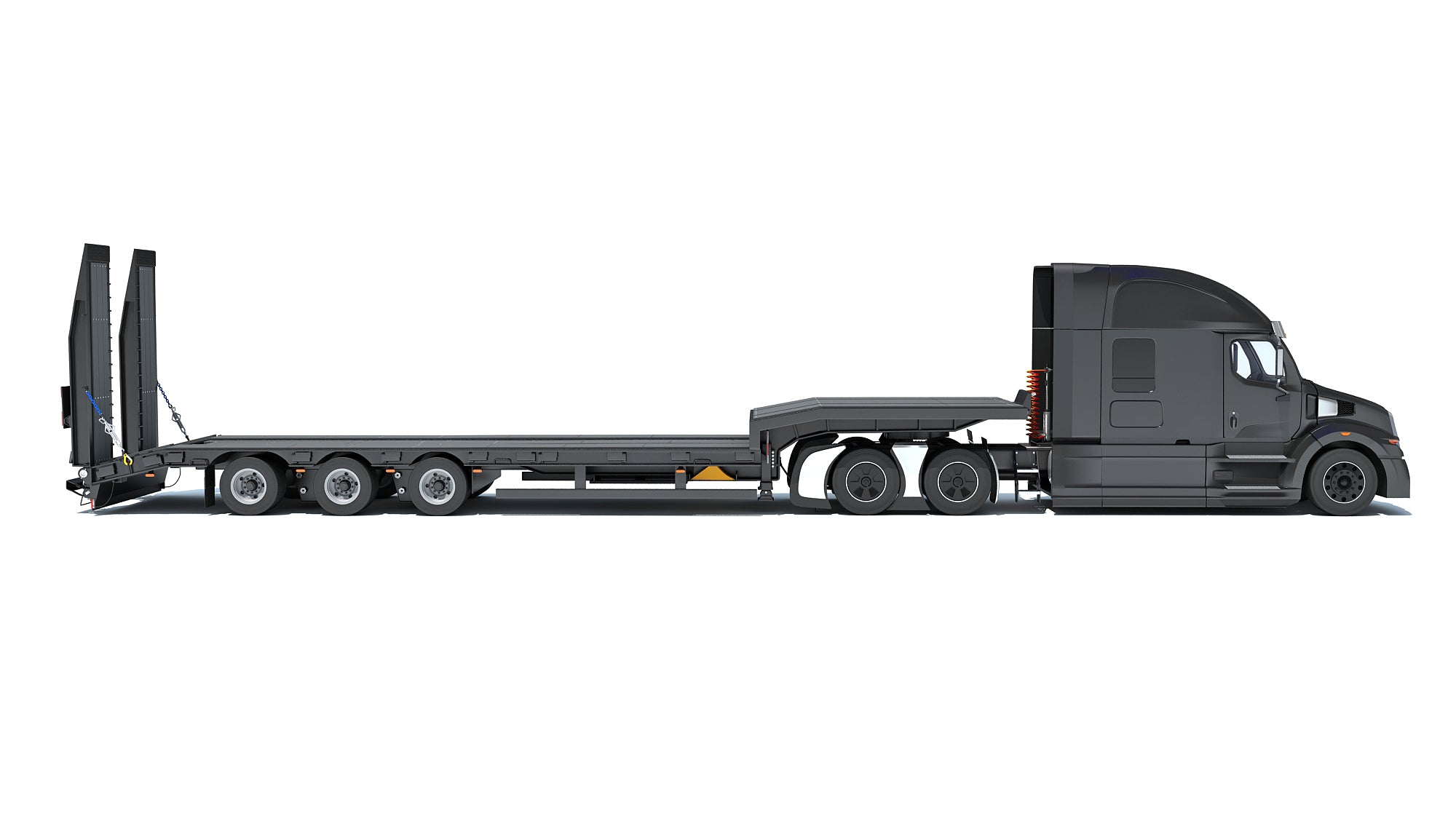 Truck with Platform Trailer