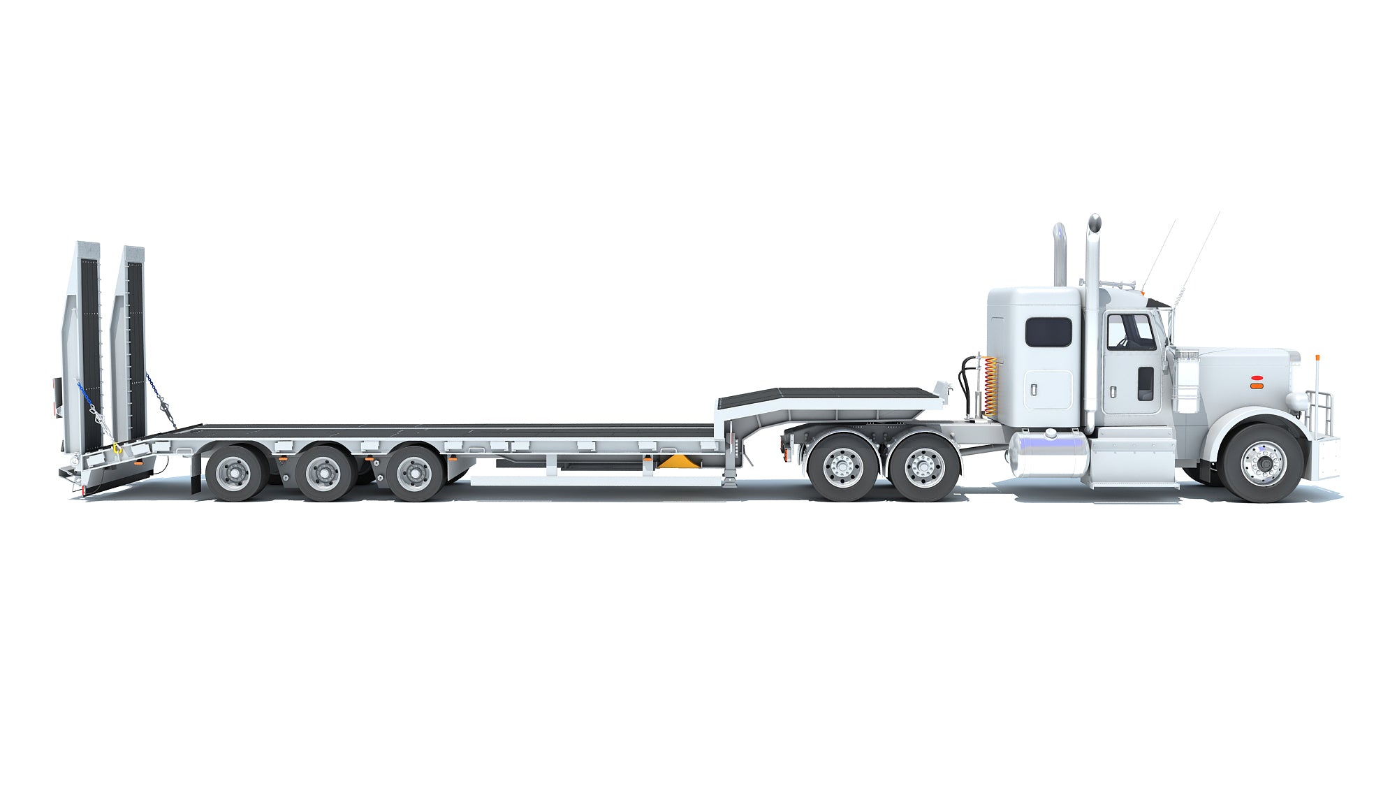 Semi-Truck with Platform Trailer