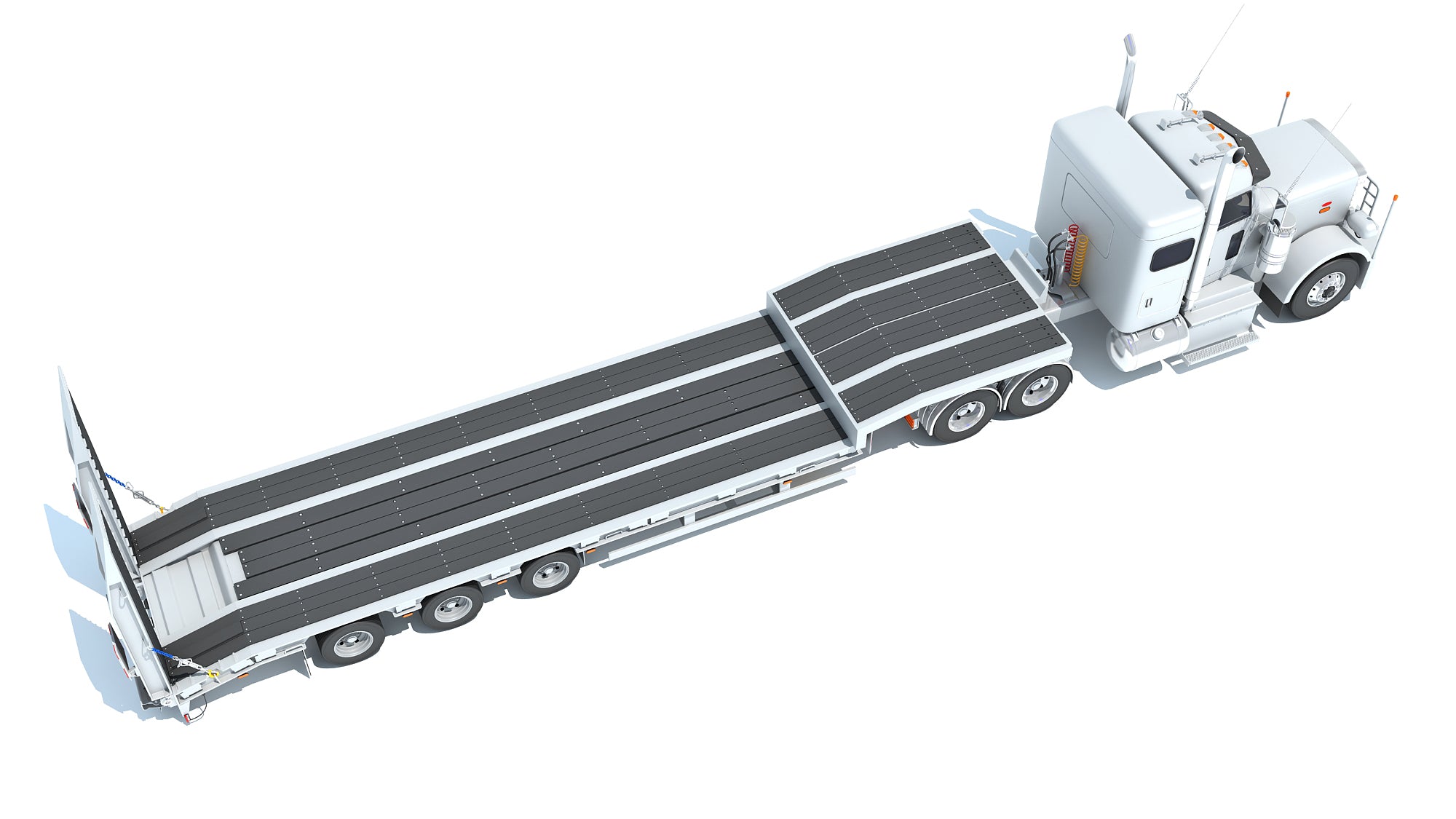 Semi-Truck with Platform Trailer