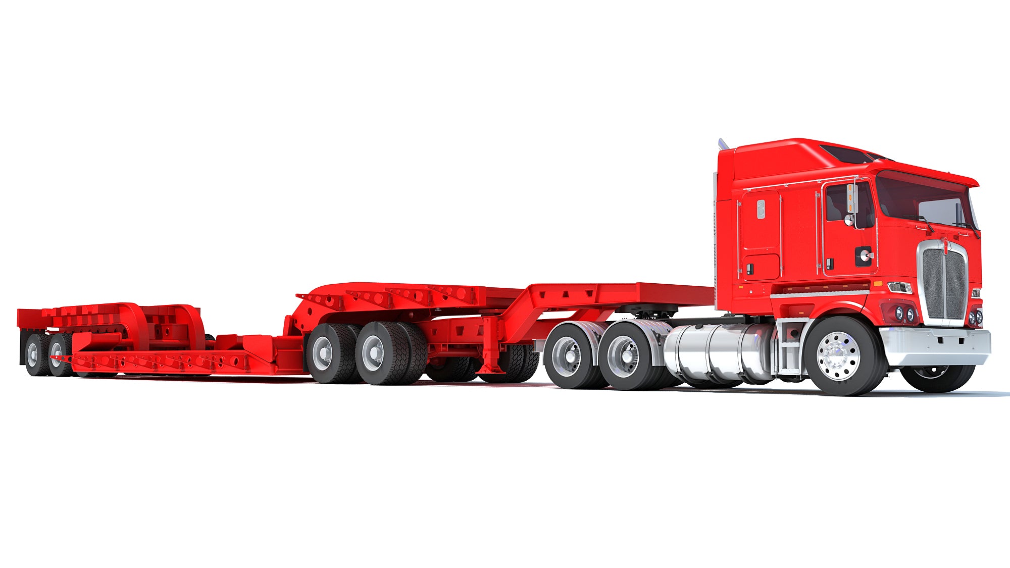Truck with Lowboy Trailer Kenworth