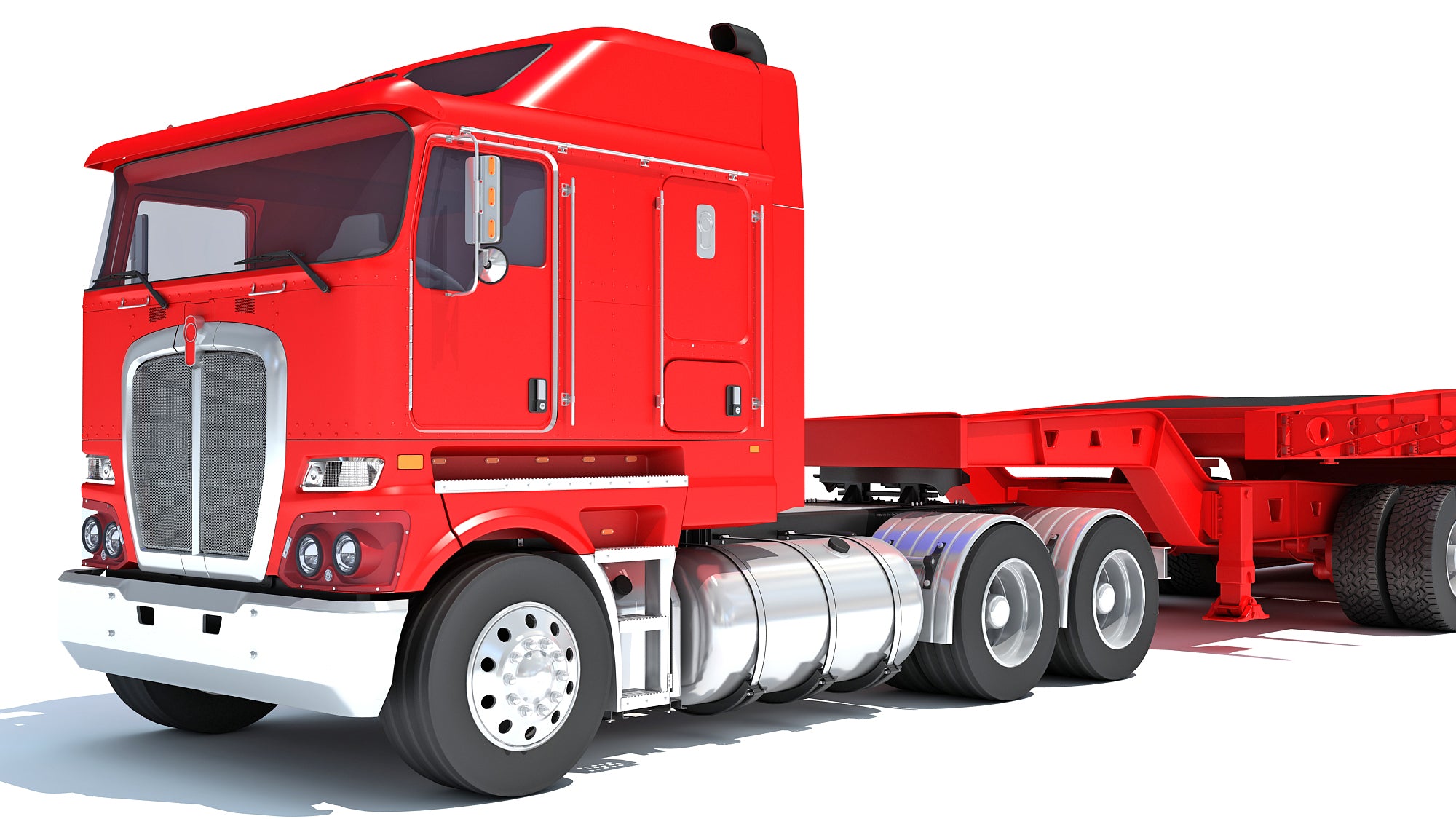Truck with Lowboy Trailer Kenworth