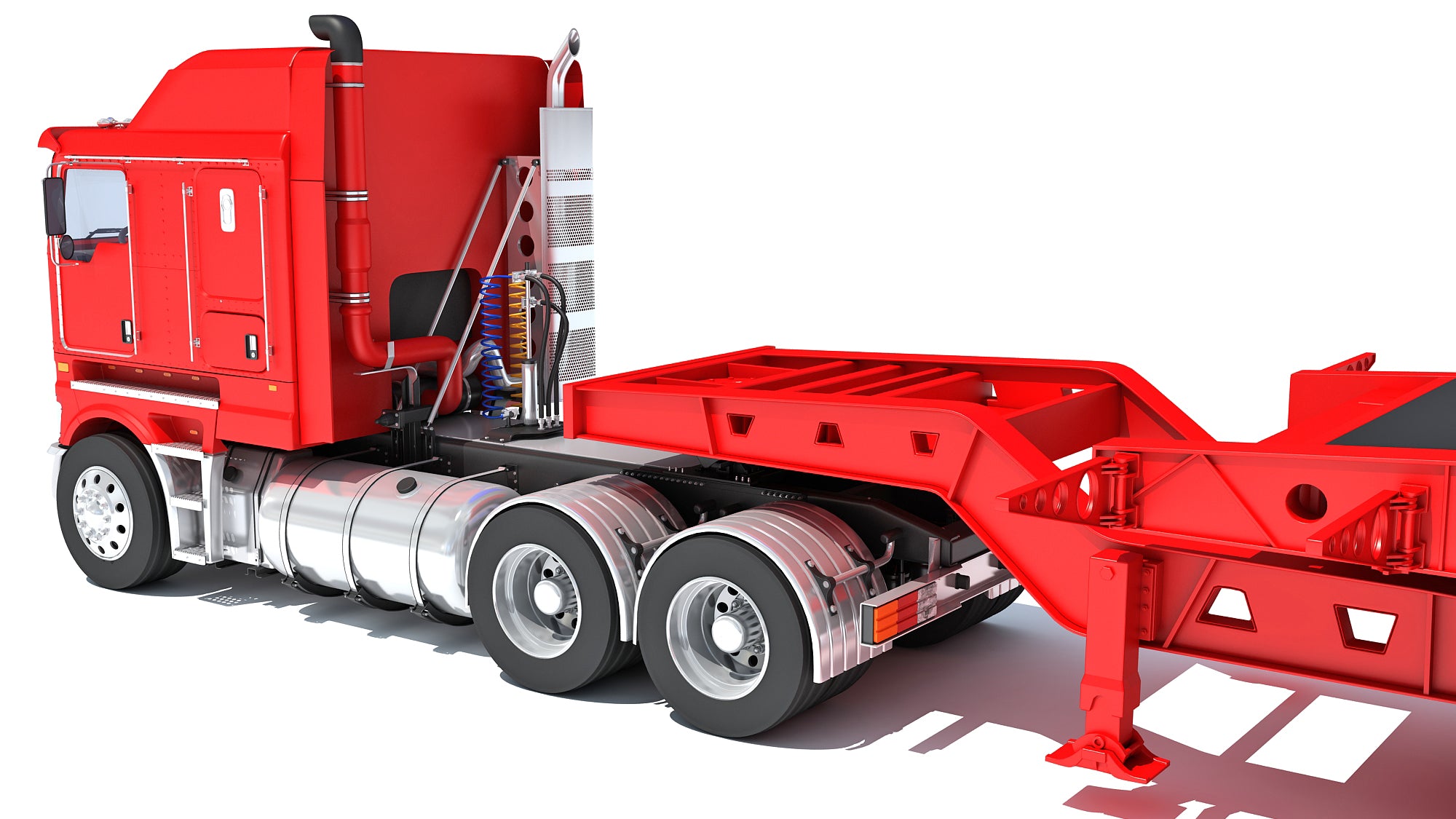 Truck with Lowboy Trailer Kenworth