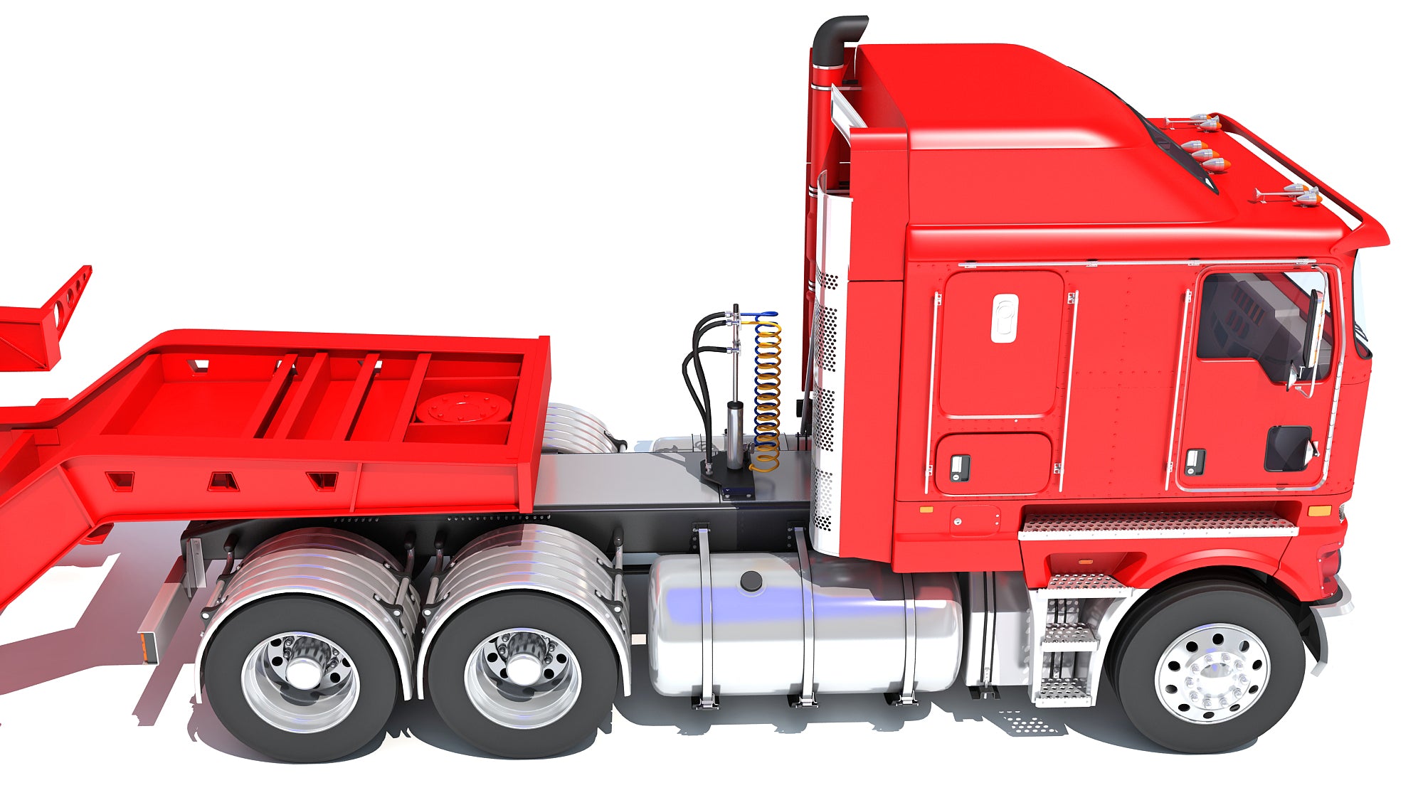 Truck with Lowboy Trailer Kenworth
