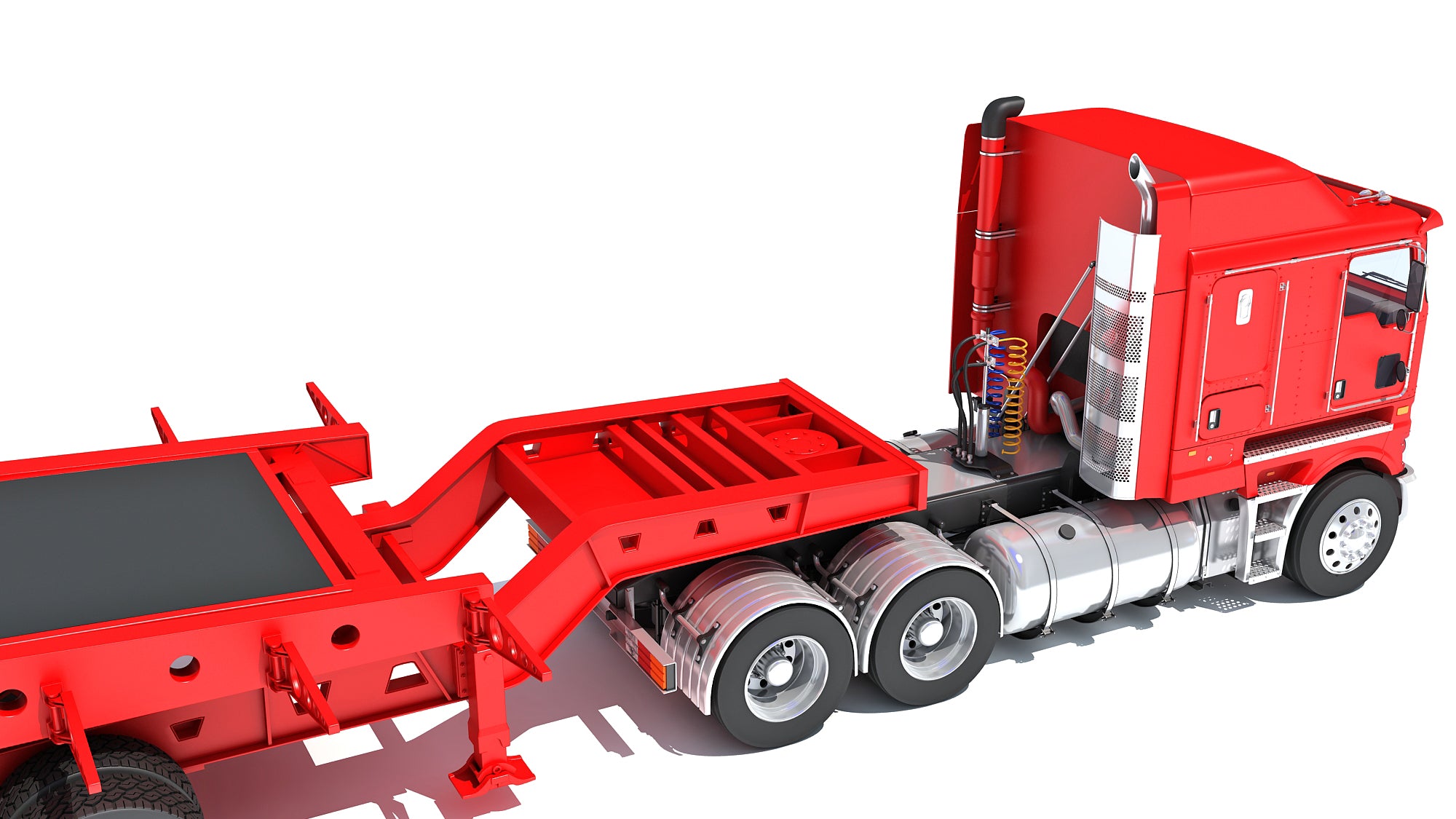 Truck with Lowboy Trailer Kenworth