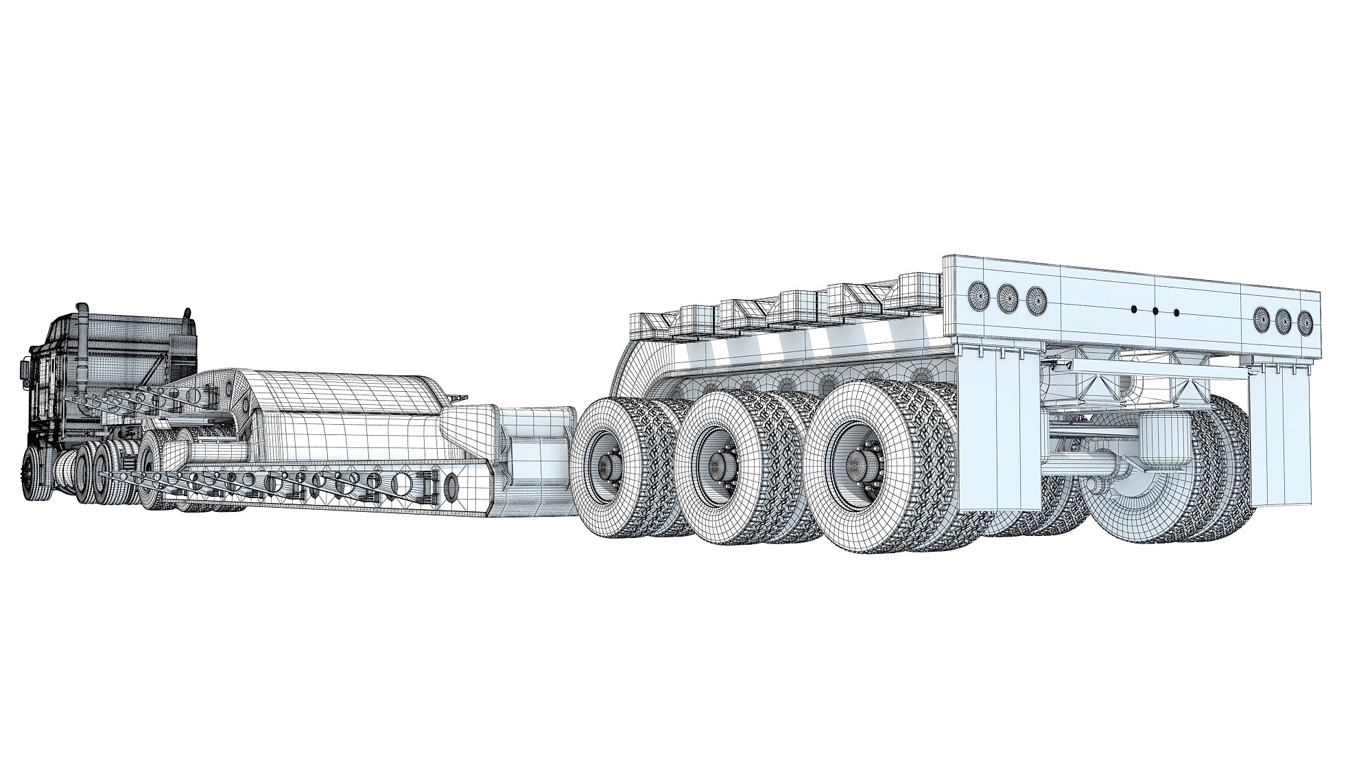 Truck with Lowboy Trailer Kenworth