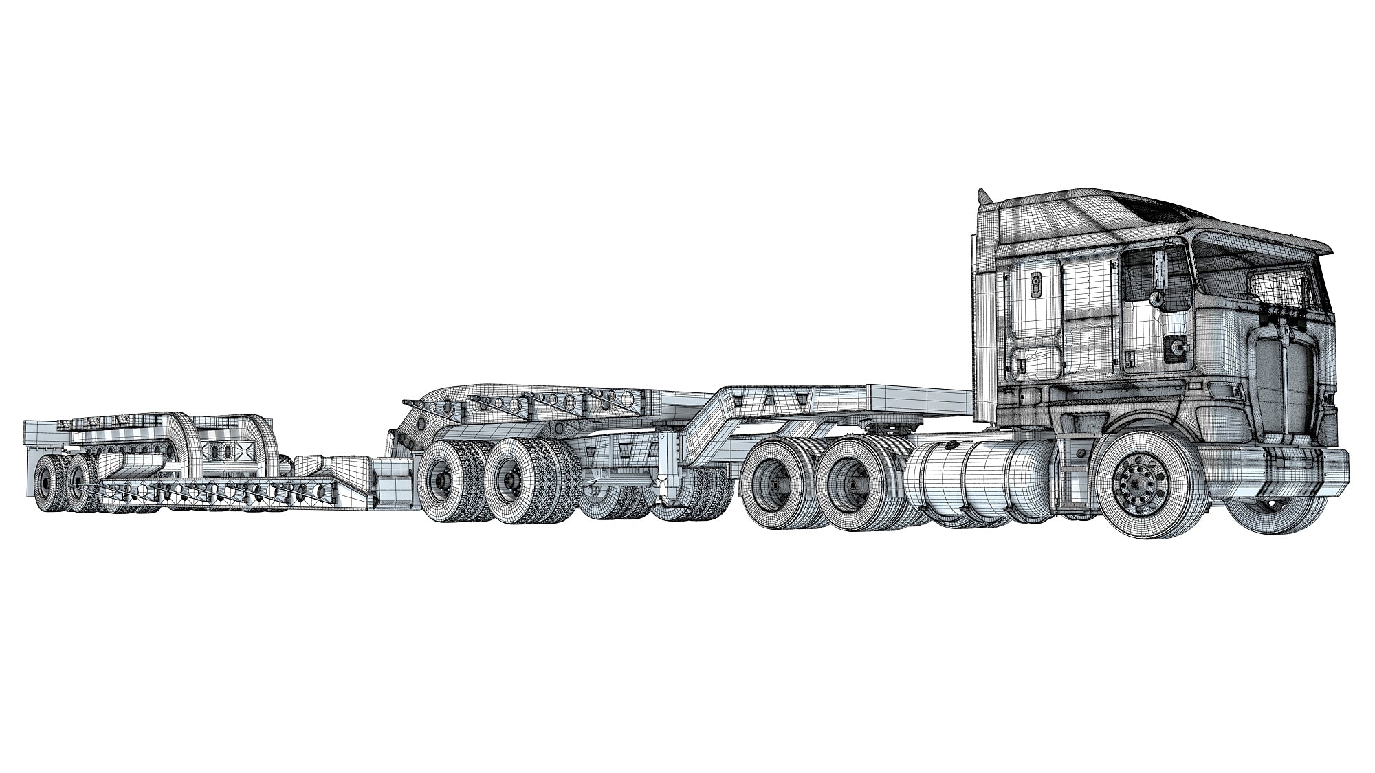Truck with Lowboy Trailer Kenworth