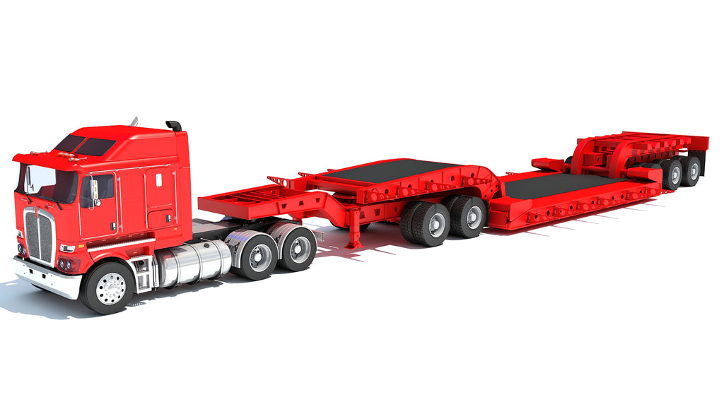 Truck with Lowboy Trailer Kenworth