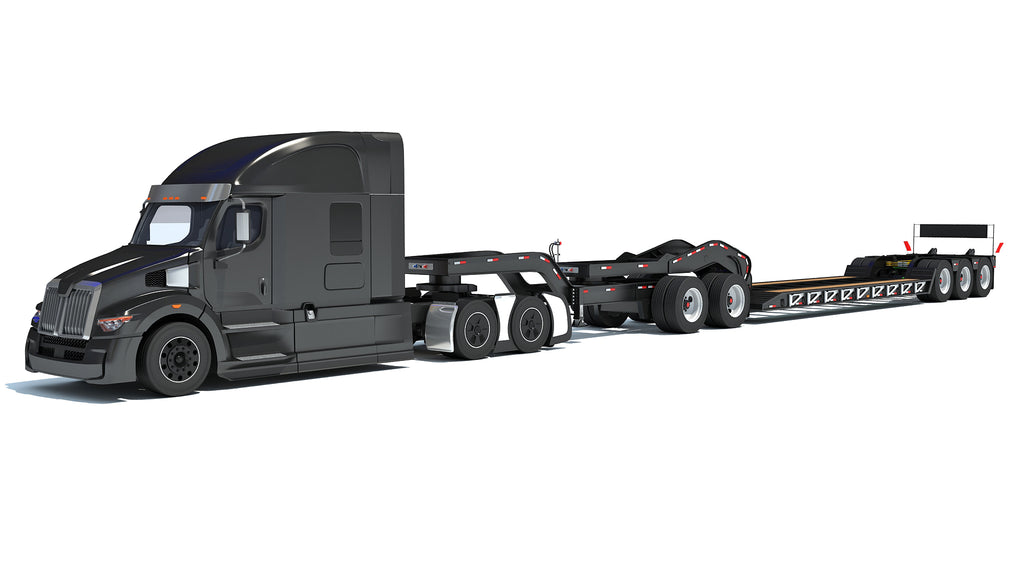 Heavy Truck with Lowboy Trailer