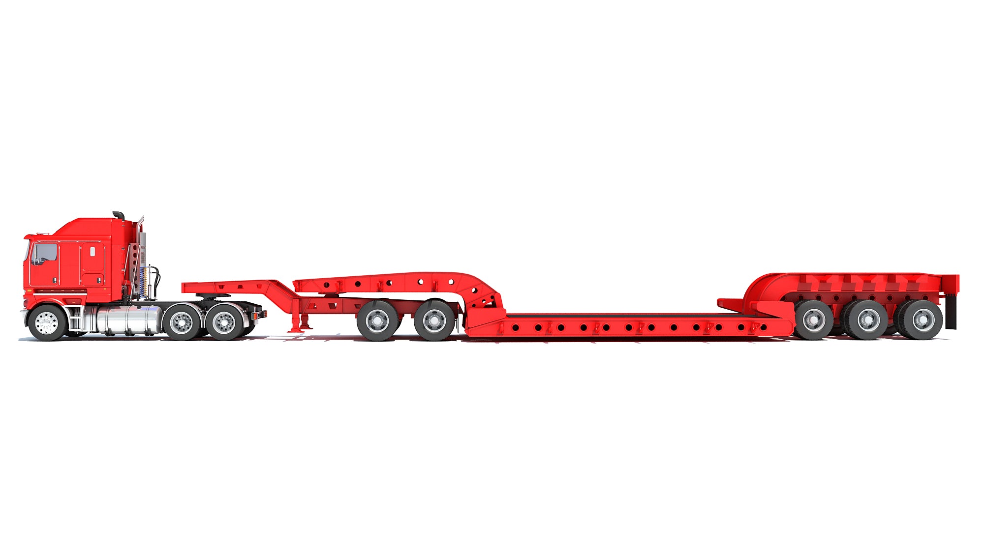 Truck with Lowboy Trailer Kenworth