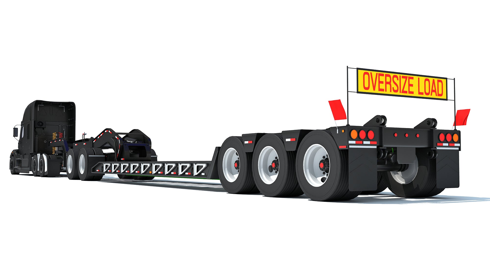Heavy Truck with Lowboy Trailer