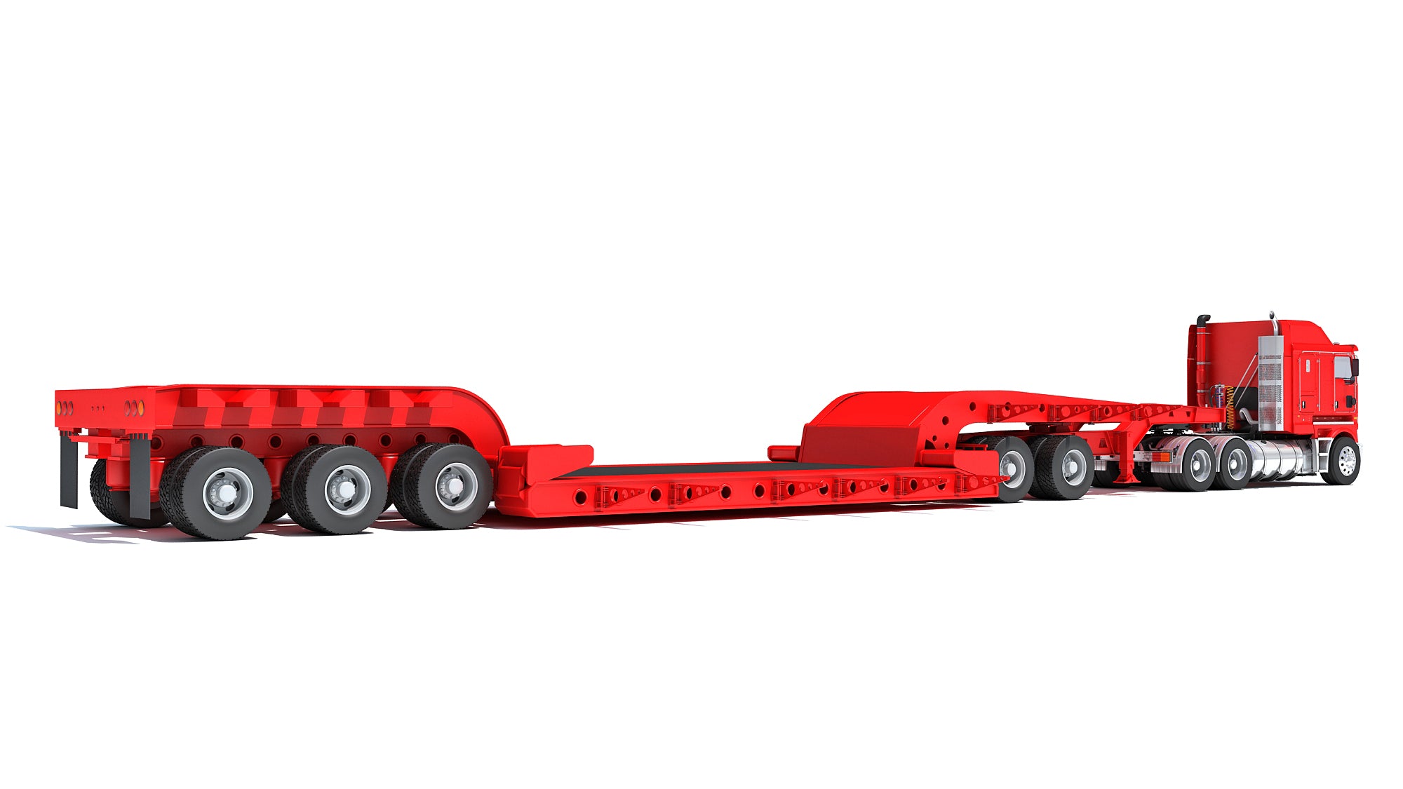 Truck with Lowboy Trailer Kenworth