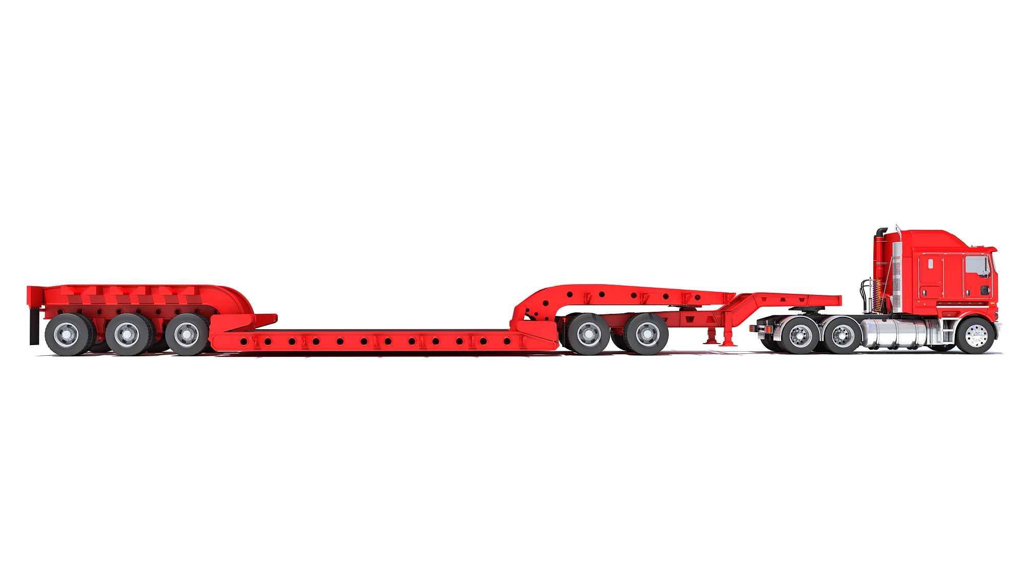 Truck with Lowboy Trailer Kenworth