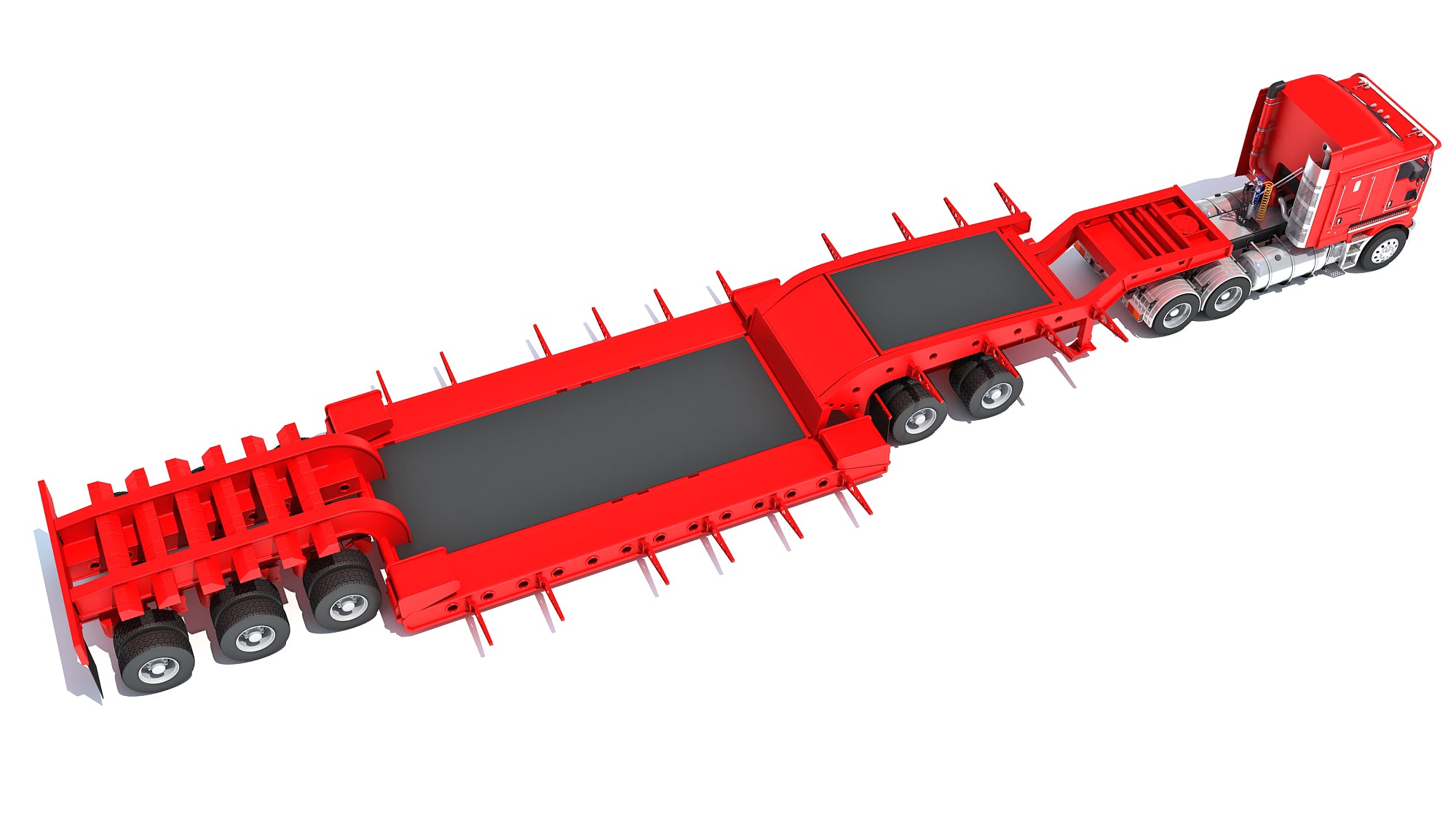 Truck with Lowboy Trailer Kenworth