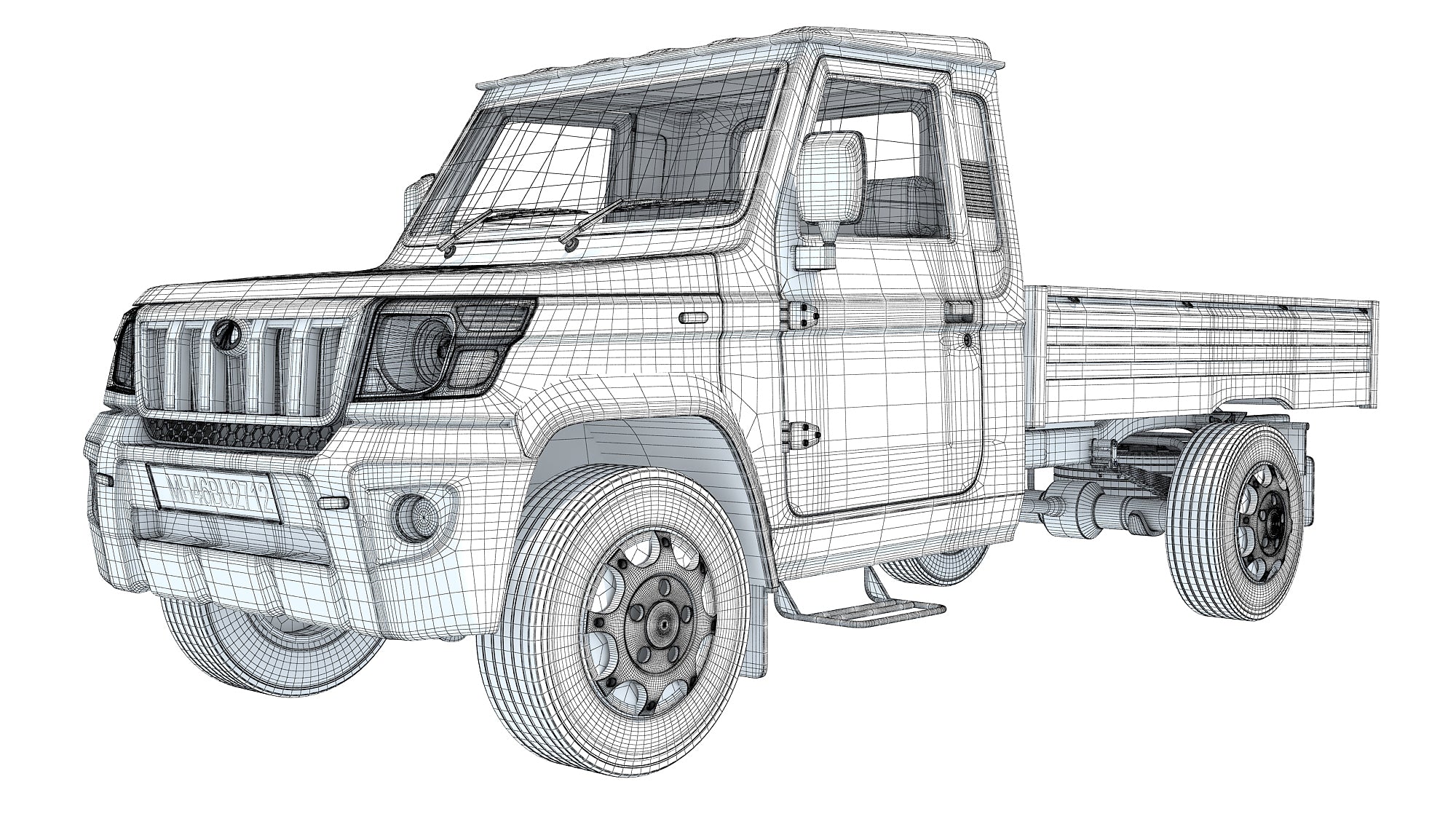 Mahindra Bolero Maxx Pik-Up 3D Model Indian Commercial Pickup Truck