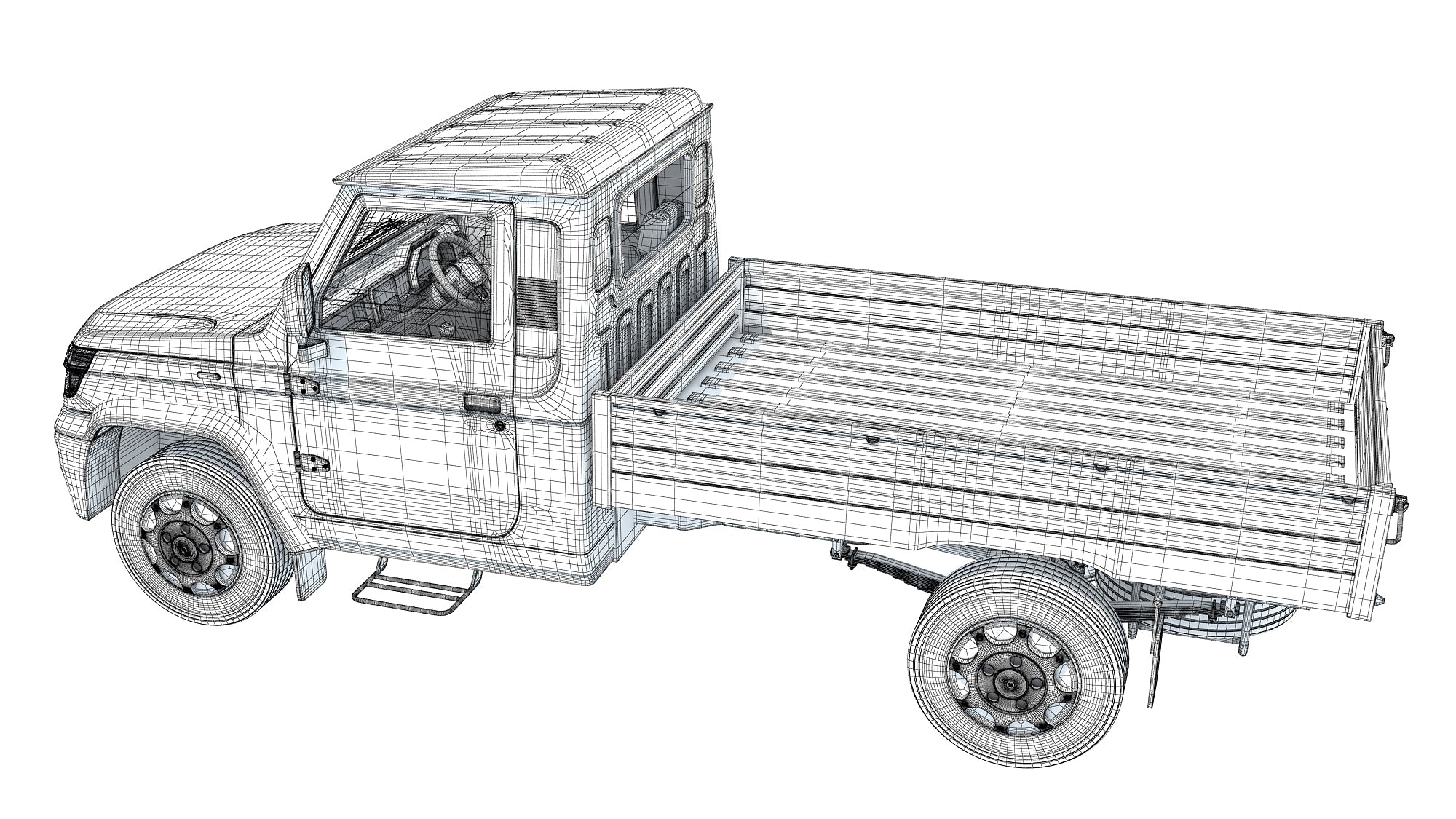 Mahindra Bolero Maxx Pik-Up 3D Model Indian Commercial Pickup Truck