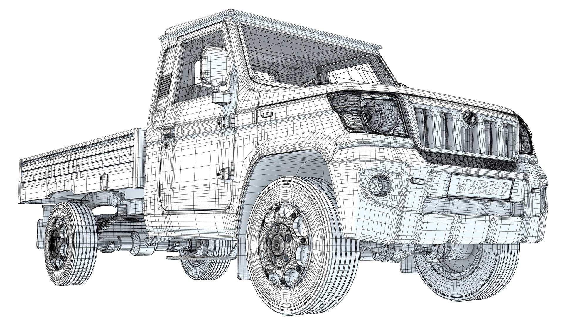 Mahindra Bolero Maxx Pik-Up 3D Model Indian Commercial Pickup Truck