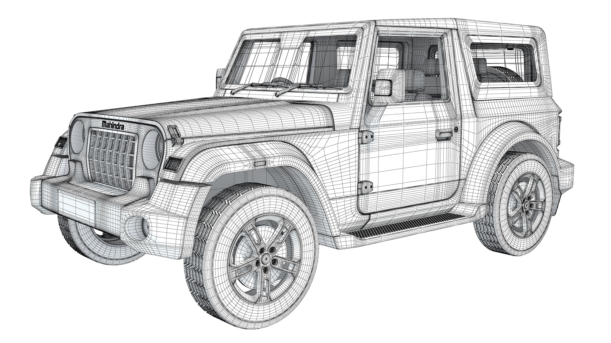 Mahindra Thar Compact SUV 4x4 Detailed Off-Road Vehicle