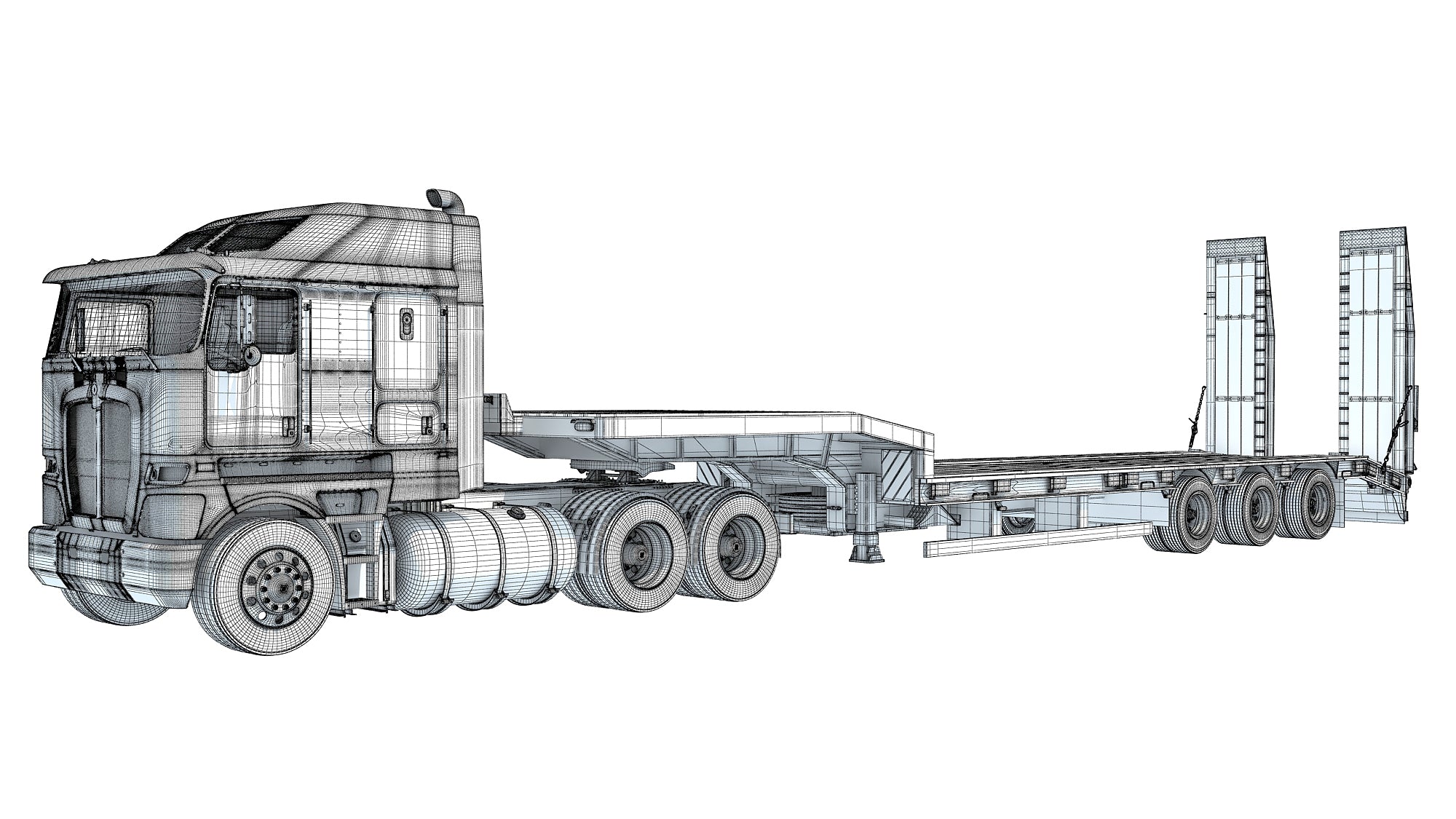 Truck with Platform Trailer