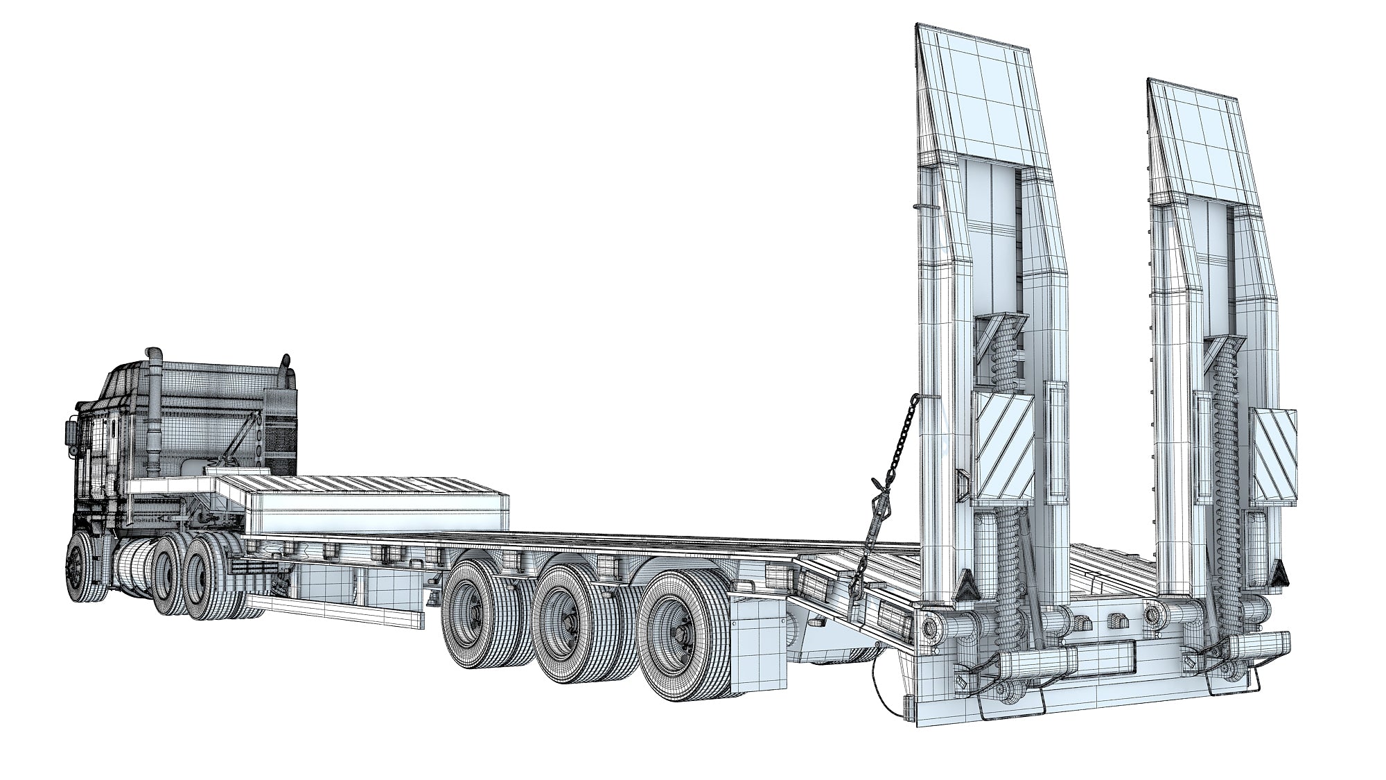 Truck with Platform Trailer