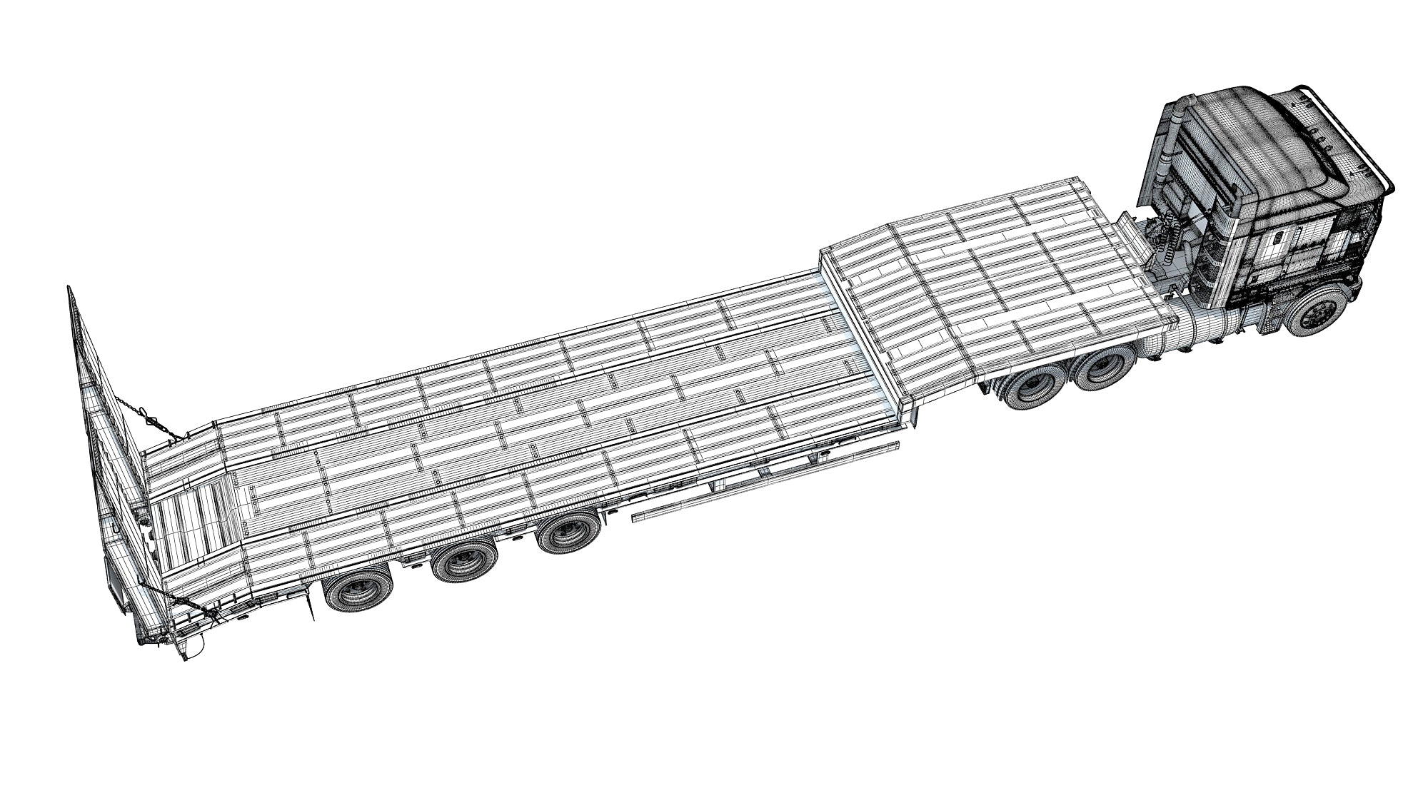 Truck with Platform Trailer
