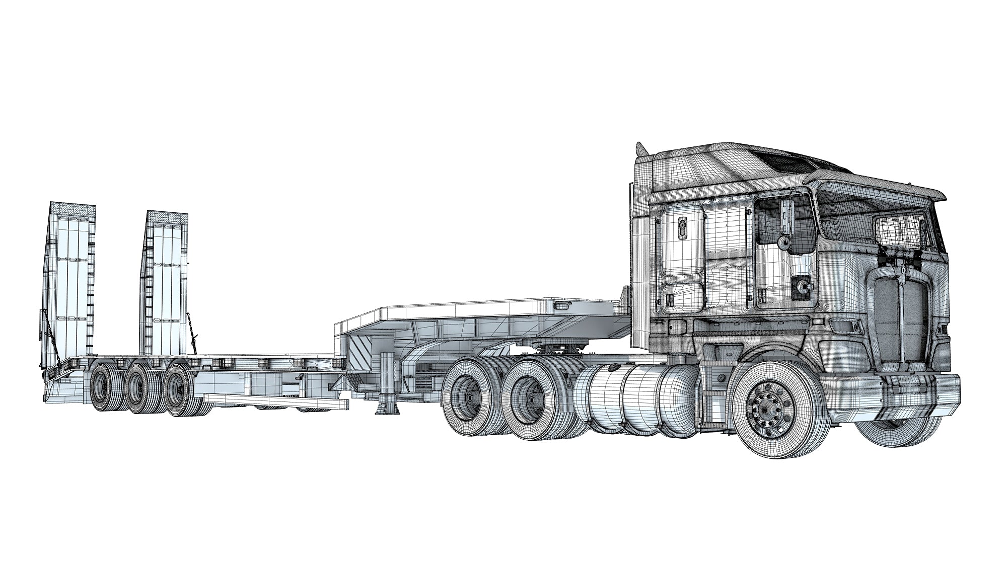 Truck with Platform Trailer