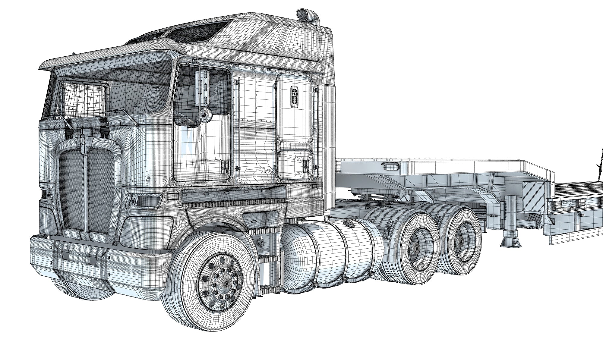 Truck with Platform Trailer