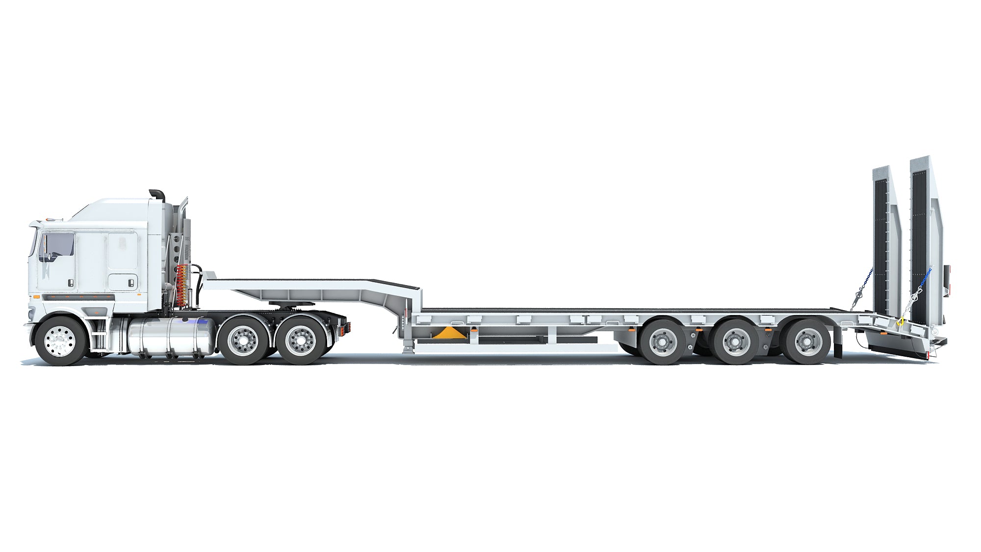 Truck with Platform Trailer