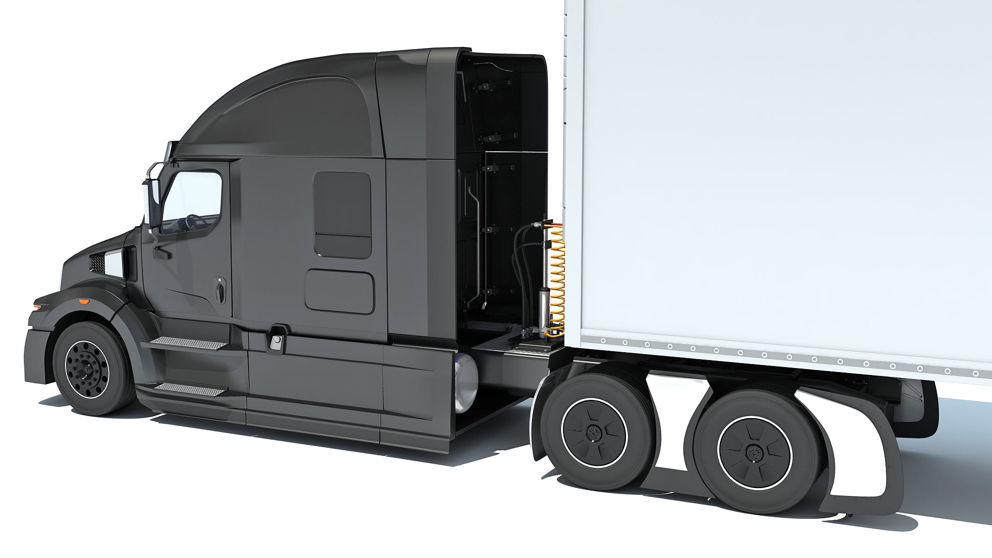 Truck with Refrigerator Trailer