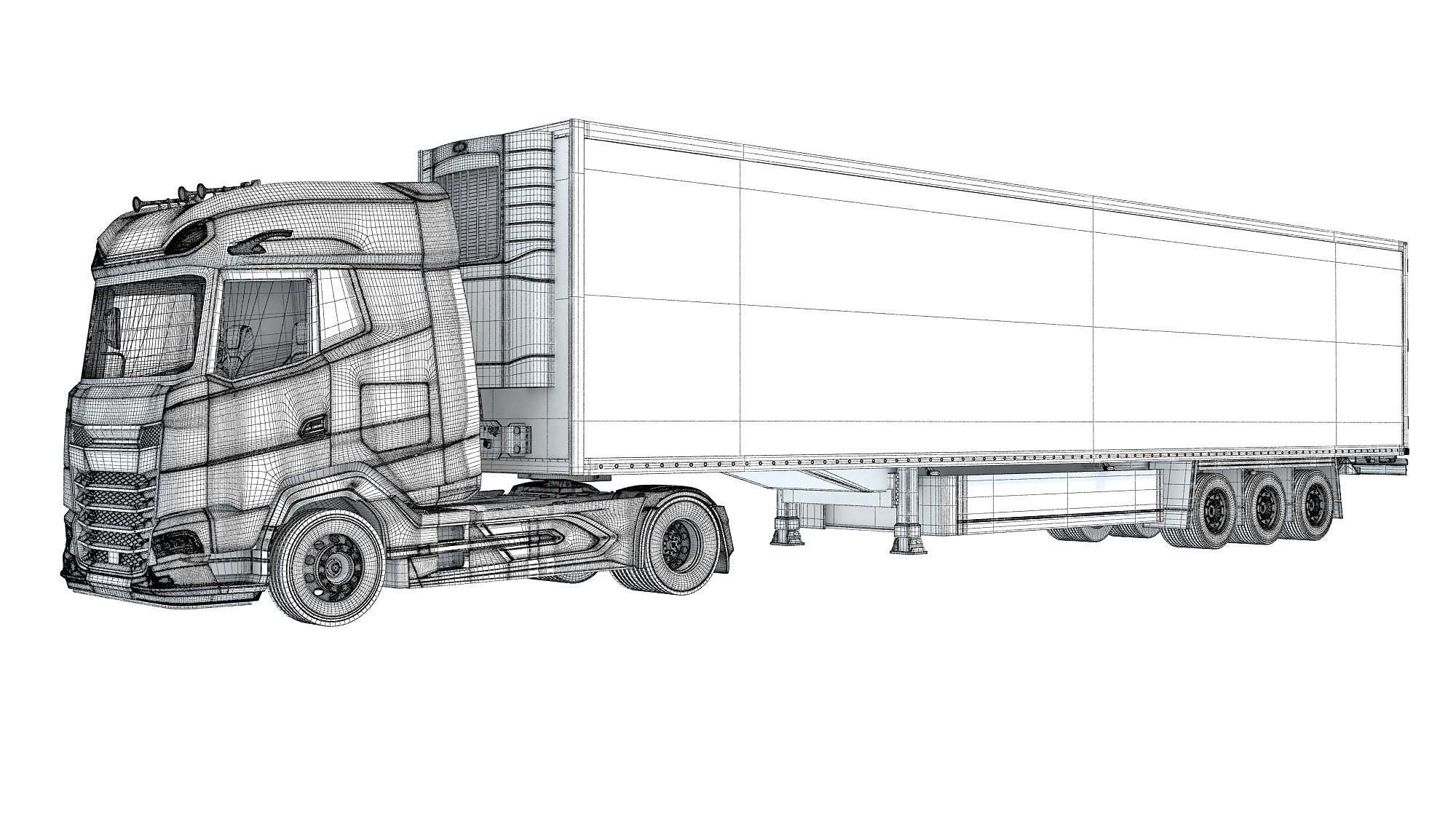 Truck with Reefer Refrigerator Trailer