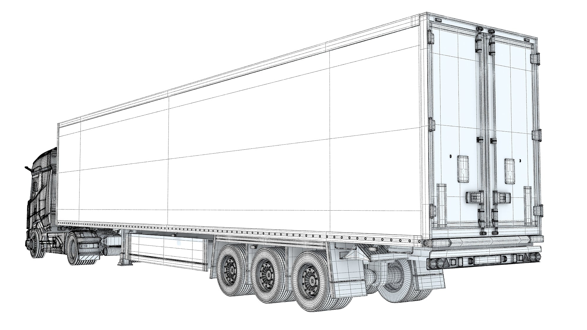 Truck with Reefer Refrigerator Trailer