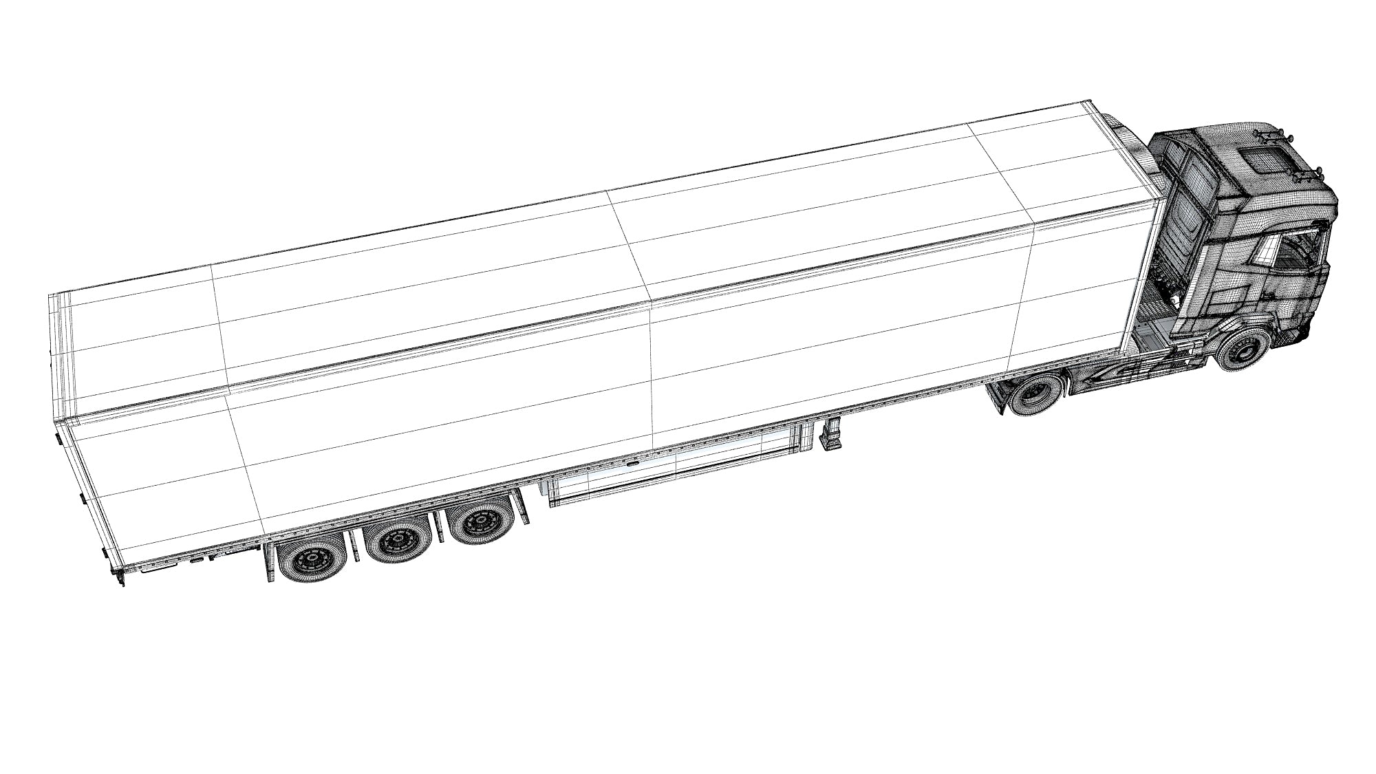 Truck with Reefer Refrigerator Trailer