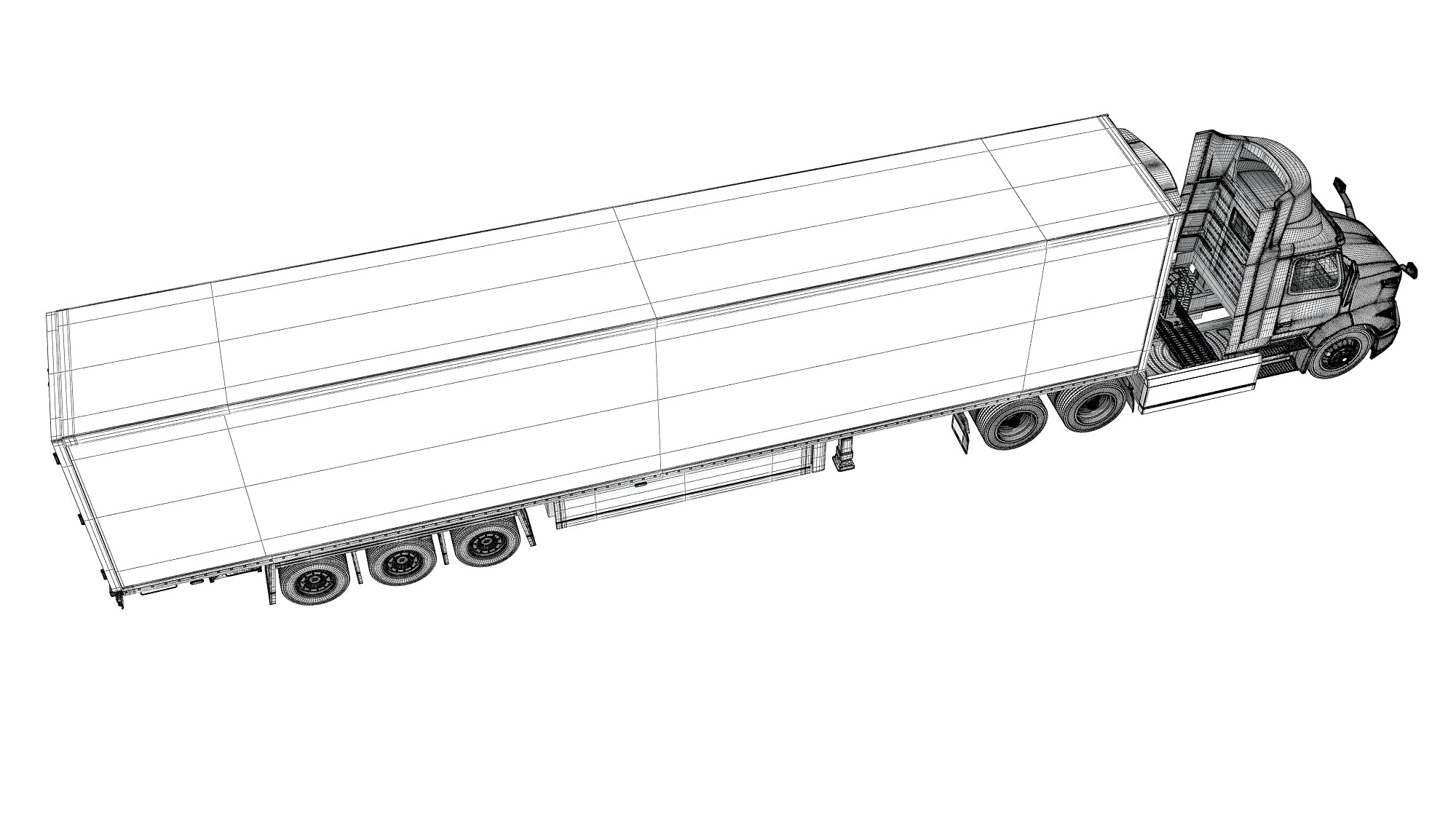 Semi Truck with Refrigerator Trailer