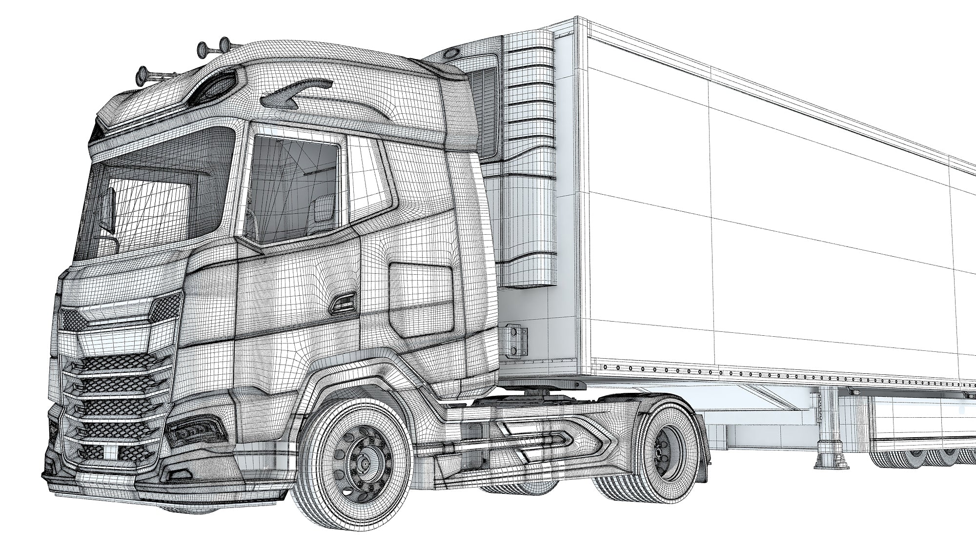 Truck with Reefer Refrigerator Trailer