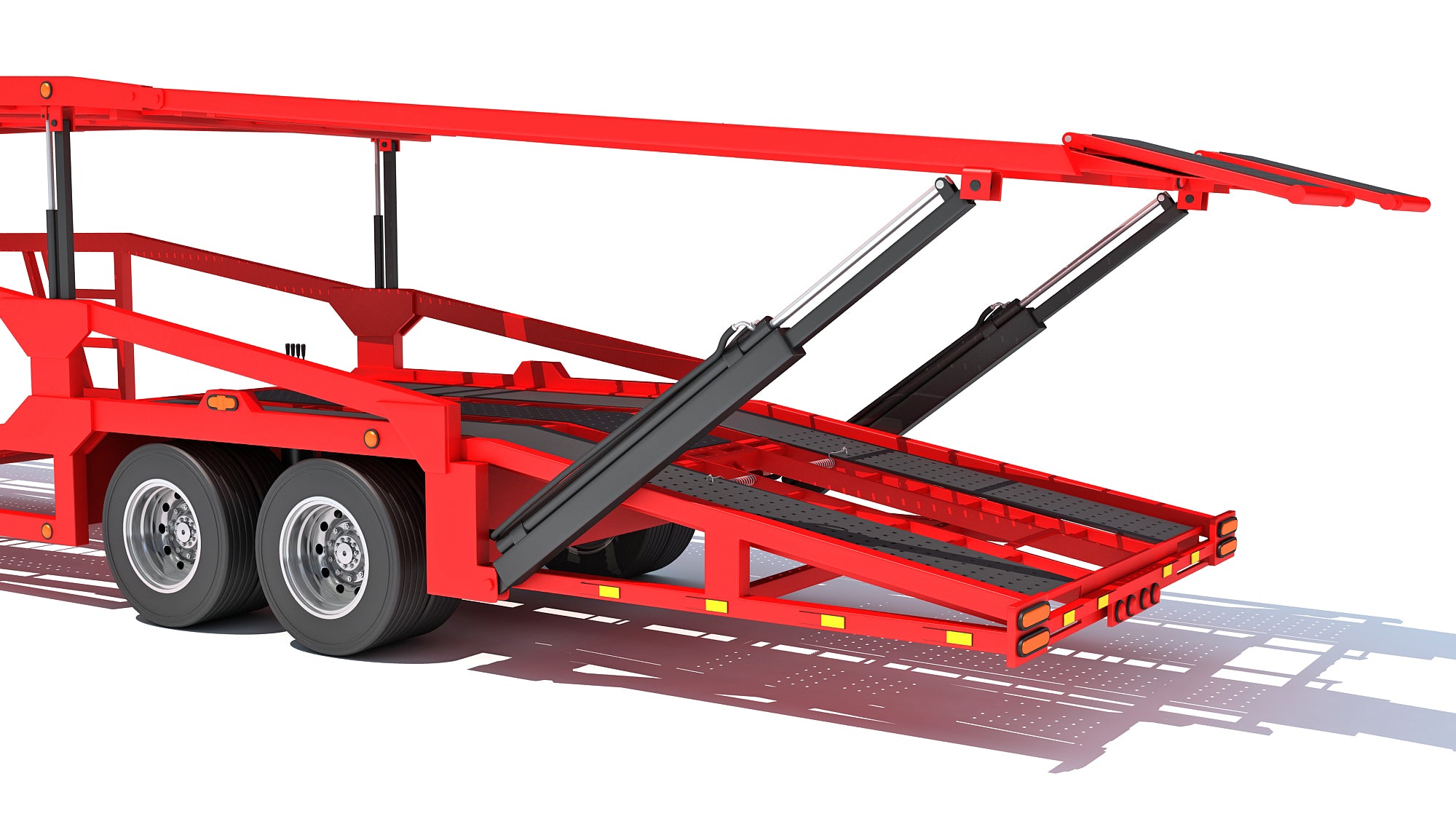 3D Car Transporter Semi Truck Model