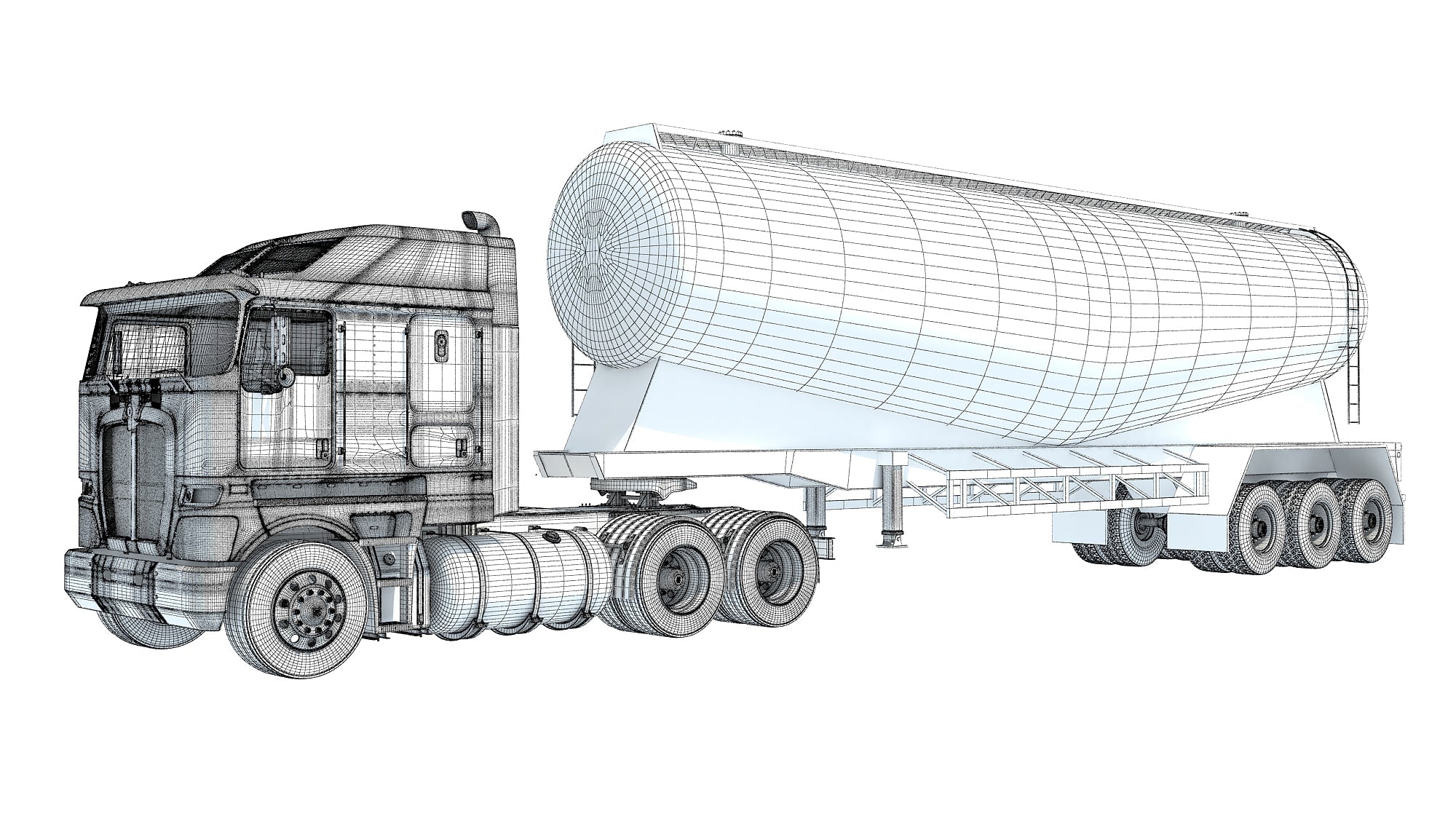 Truck with Tank Trailer
