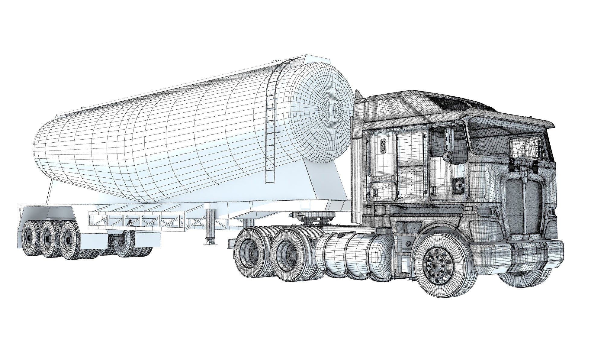 Truck with Tank Trailer