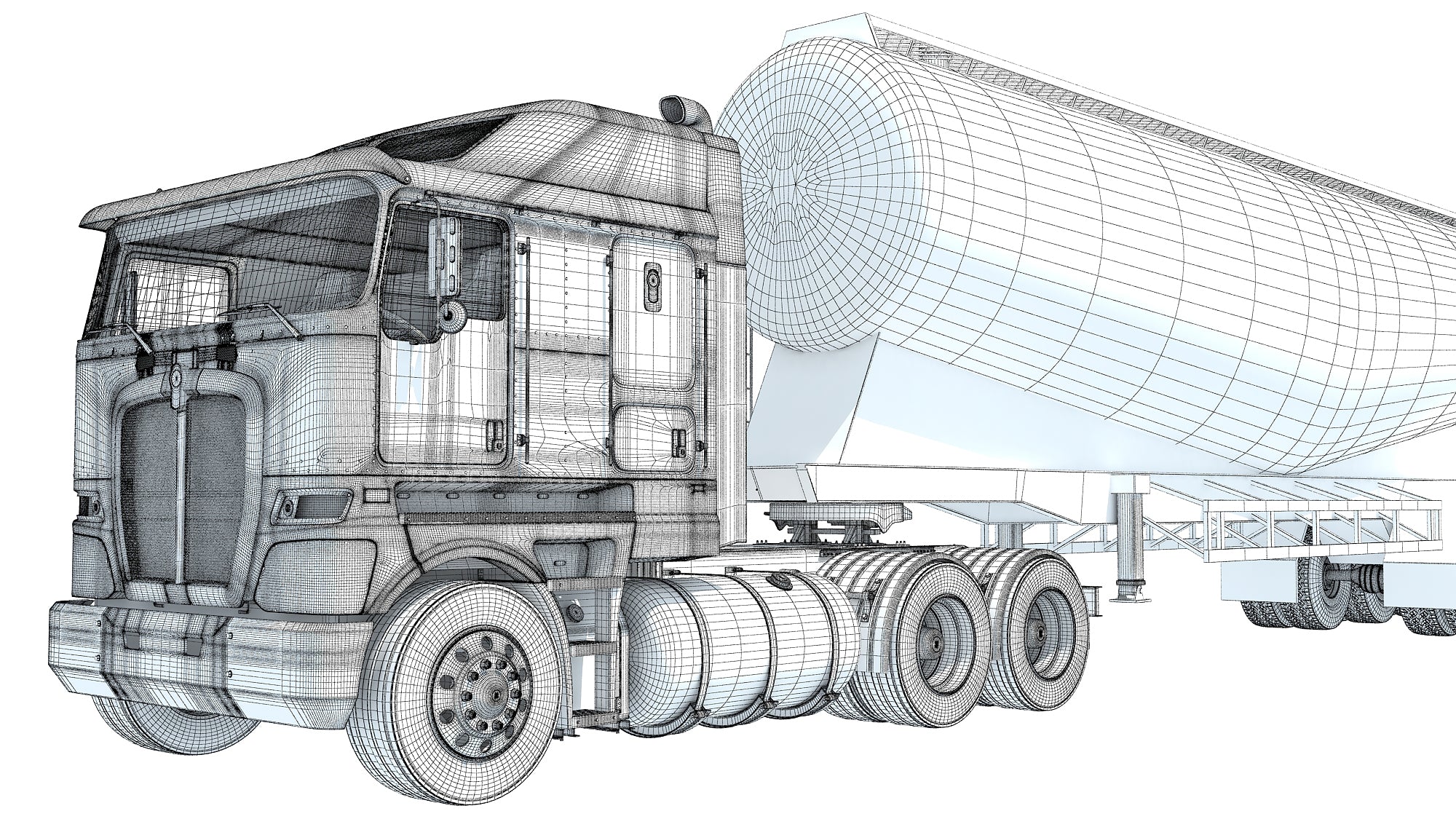 Truck with Tank Trailer