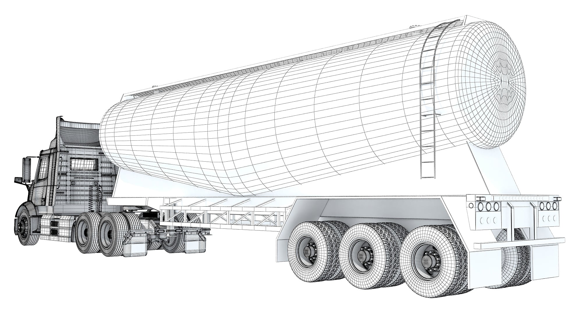 Semi Truck with Tank Trailer