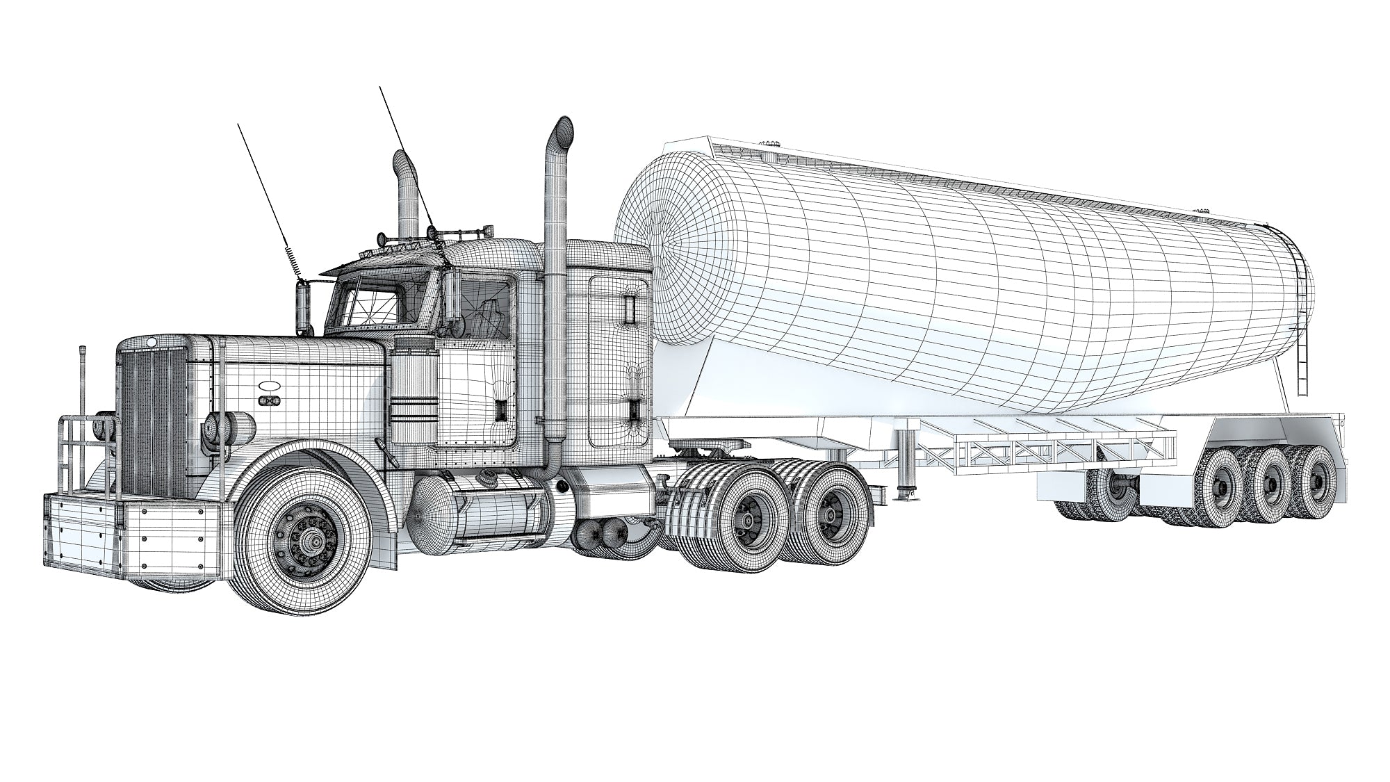 Semi Truck with Tank Trailer