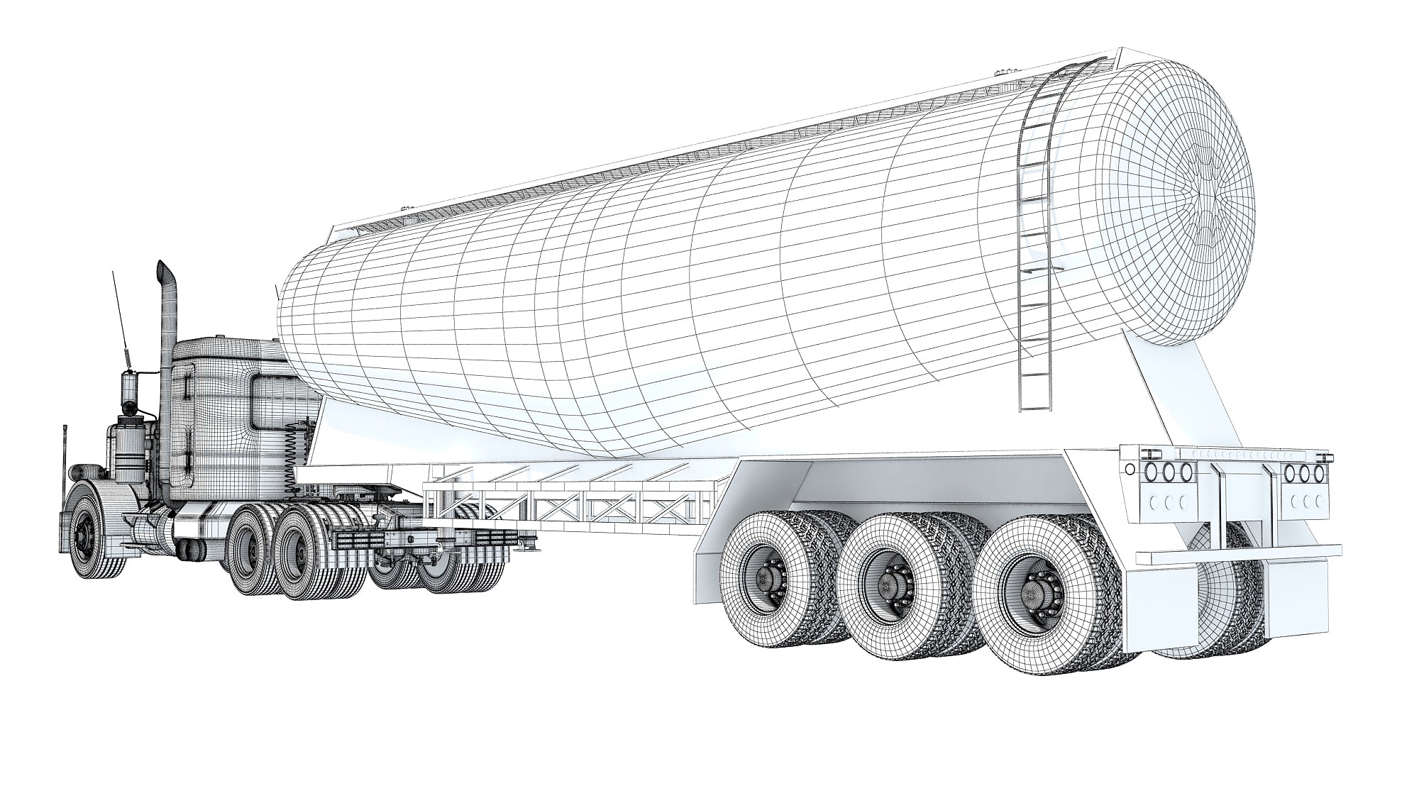 Semi Truck with Tank Trailer