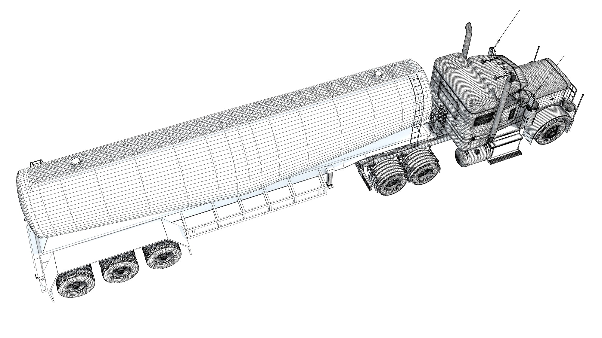Semi Truck with Tank Trailer