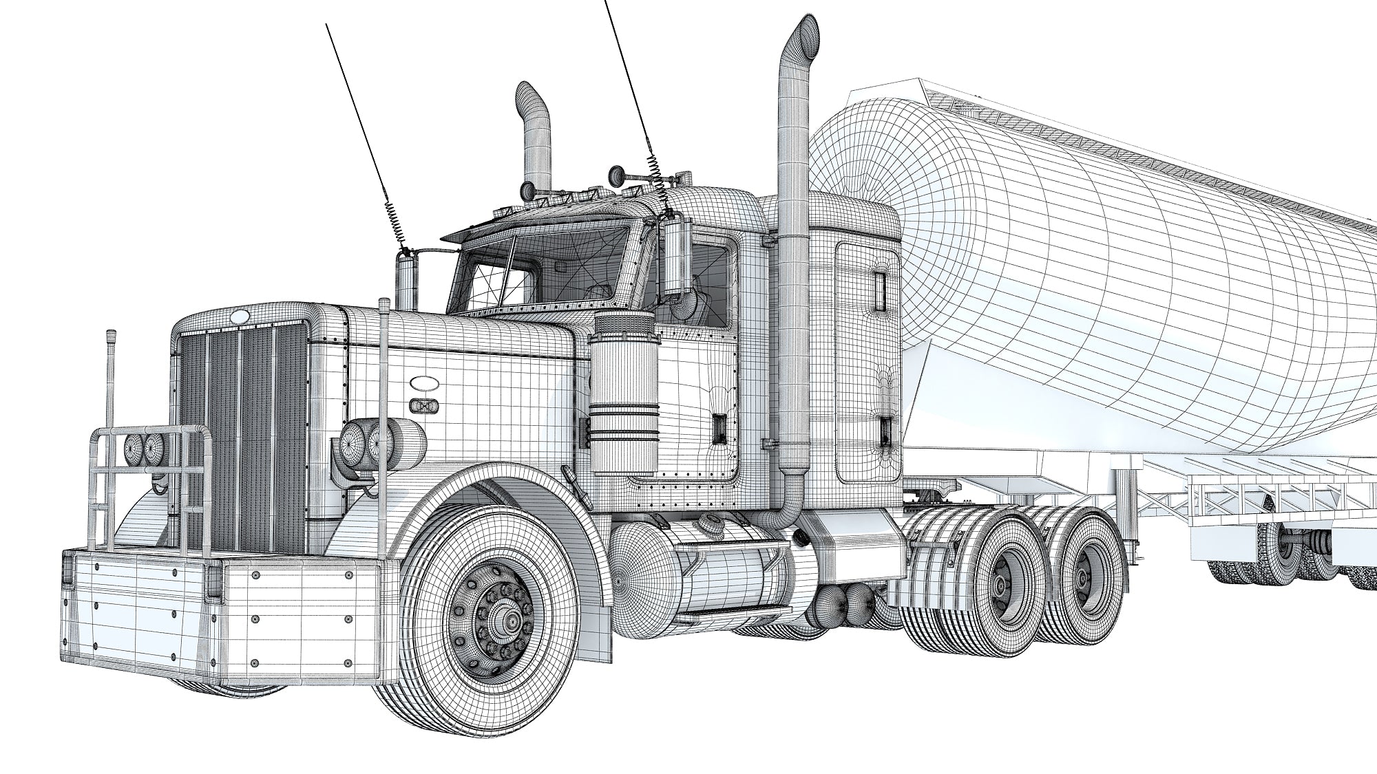 Semi Truck with Tank Trailer