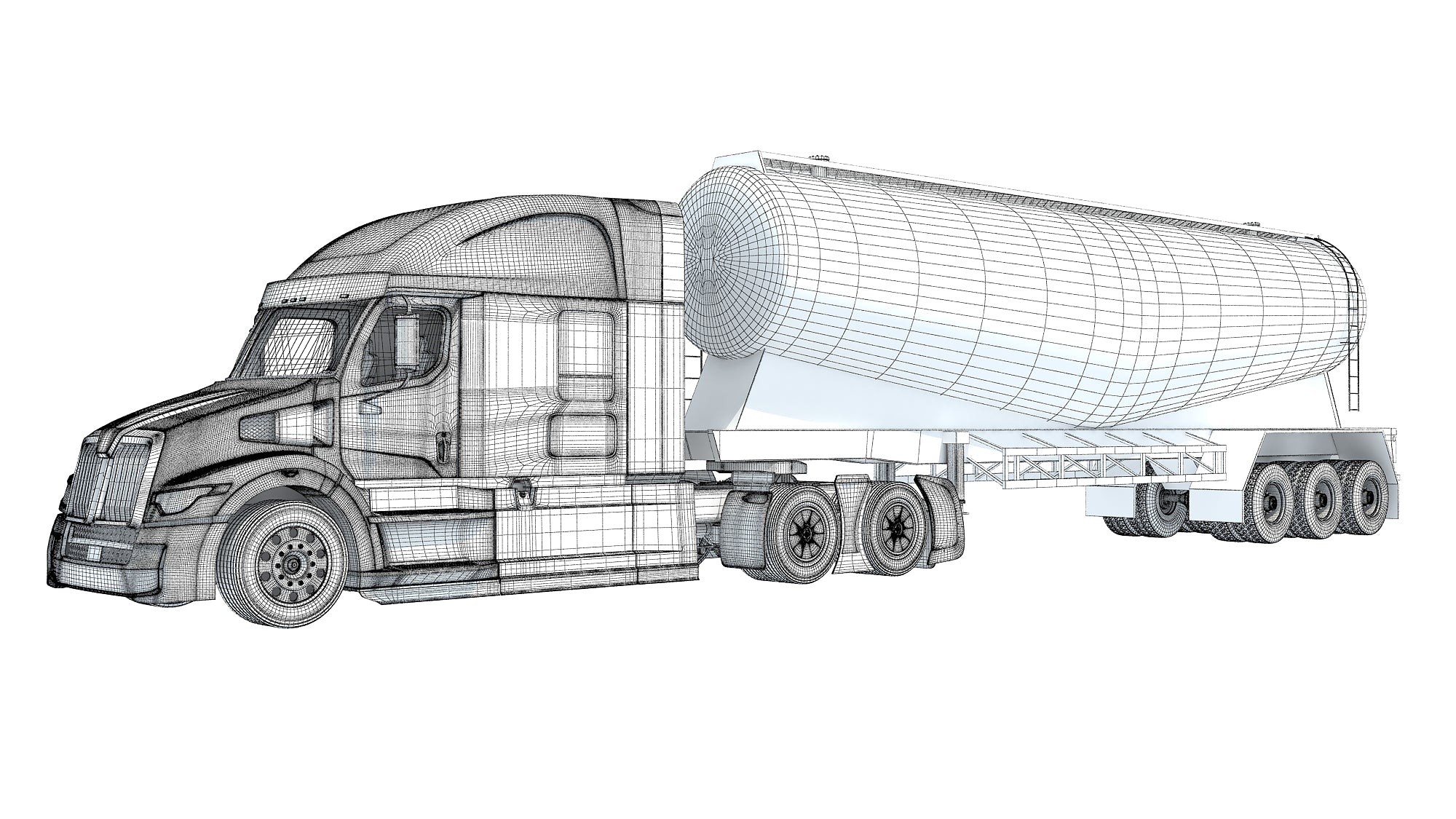 Heavy Truck with Tank Trailer