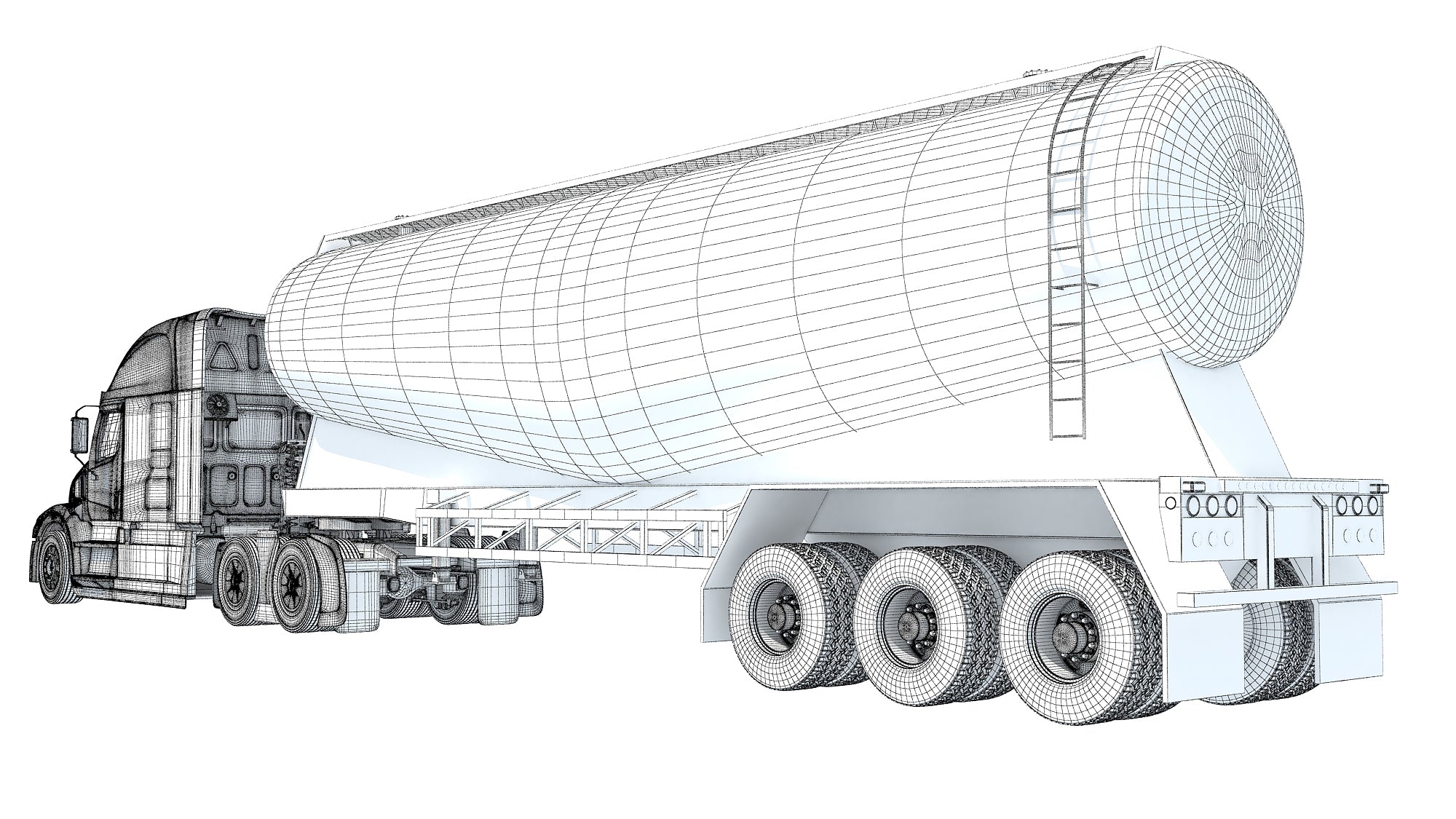 Heavy Truck with Tank Trailer