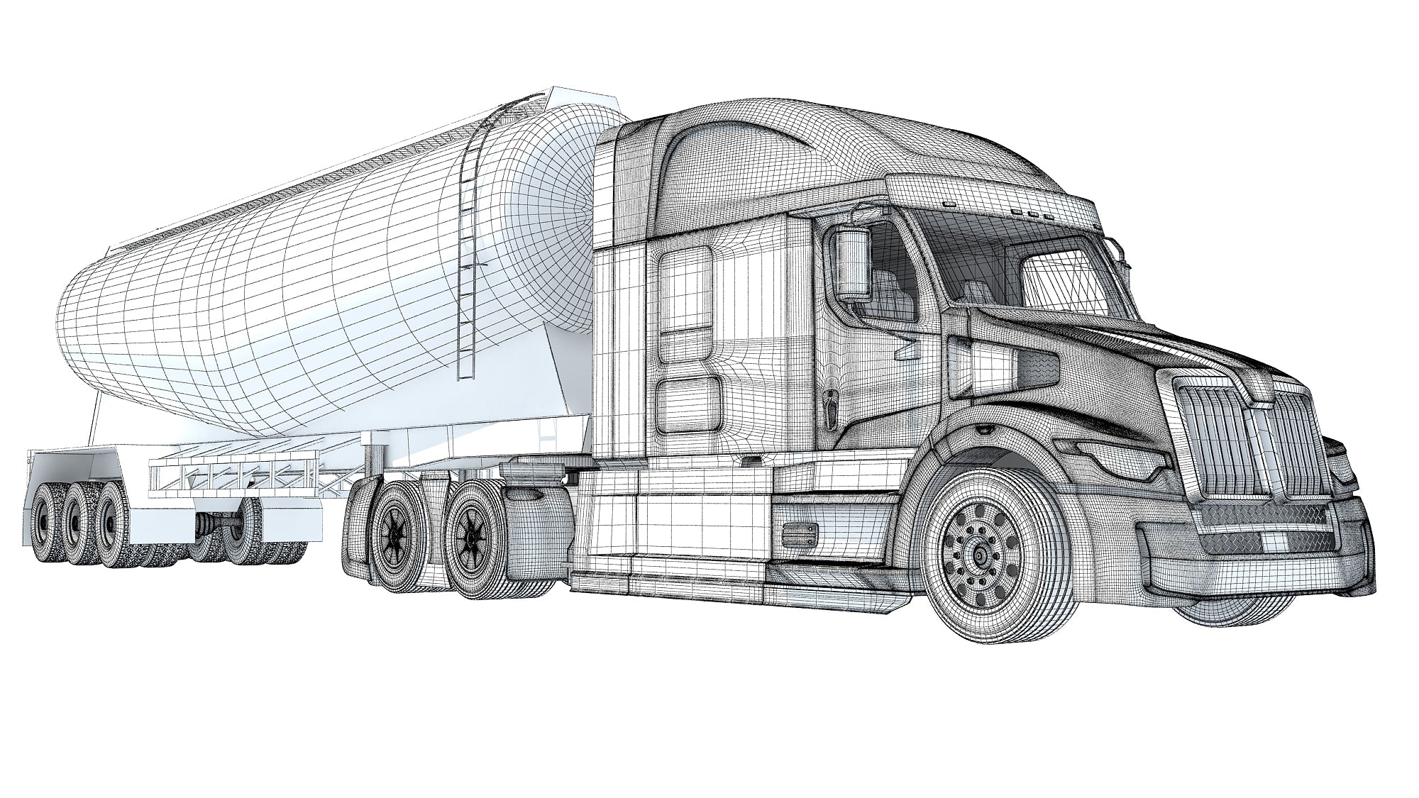 Heavy Truck with Tank Trailer